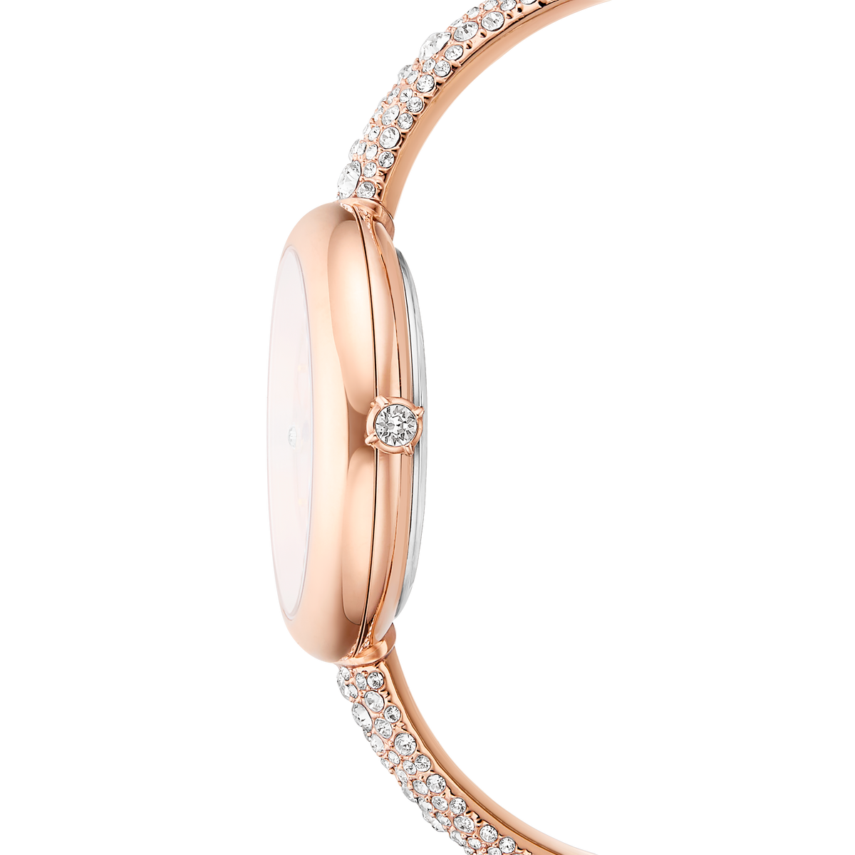 Sublima Bangle Saat, İsviçre Üretimi, Metal Bileklik, Rose Altın Tonu, Pembe Altın Rengi Yüzey