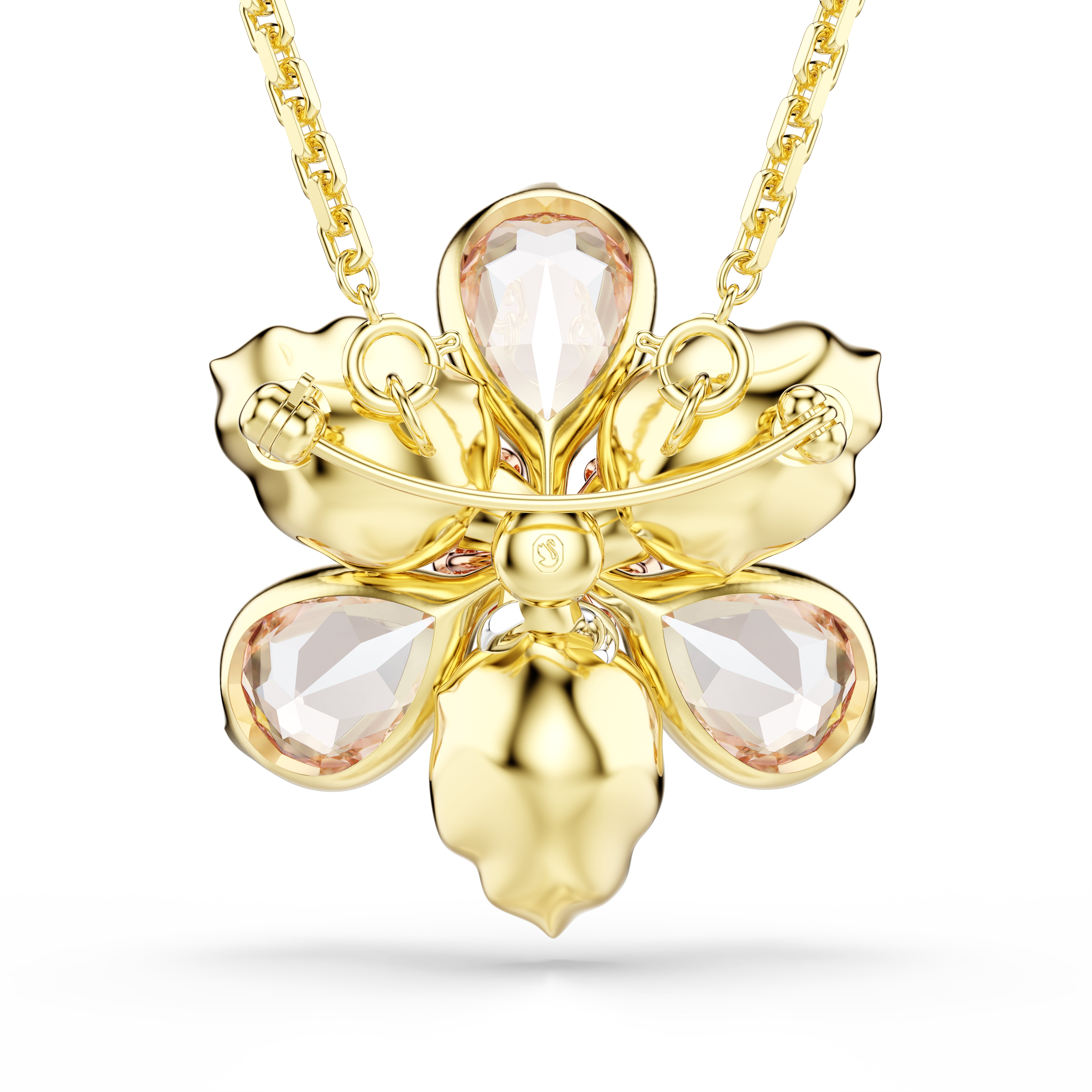 Idyllia Kolye Ve Broş, Karişik Kesim, Çiçek, Çok Renkli, Altin Rengi Kaplama