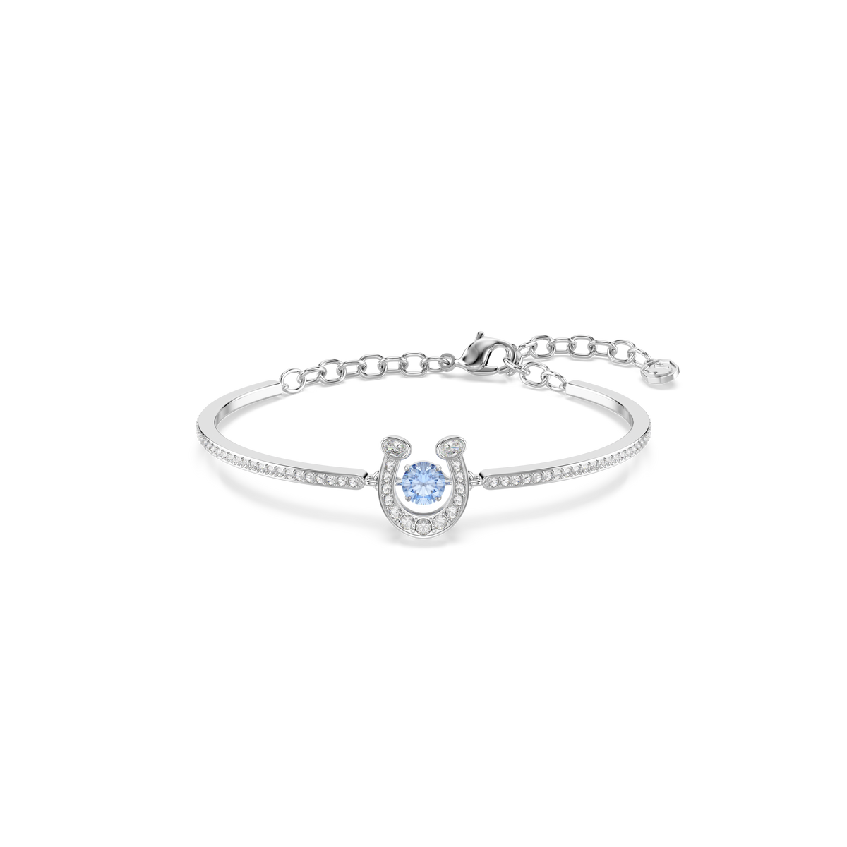 Symbolica Bangle Bileklik, Yuvarlak Kesim, At Nalı, Mavi, Rodyum Kaplama, M