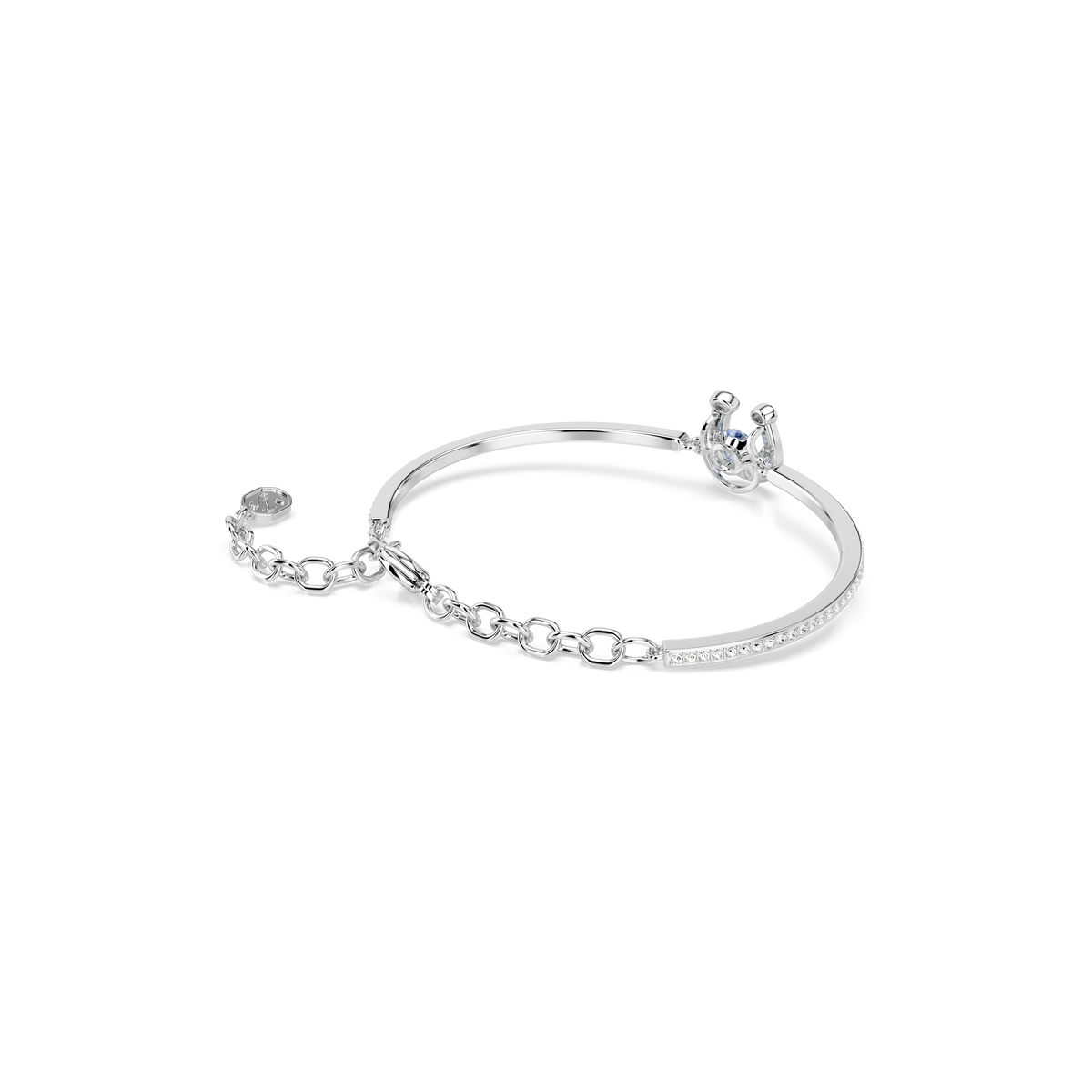 Symbolica Bangle Bileklik, Yuvarlak Kesim, At Nalı, Mavi, Rodyum Kaplama, M
