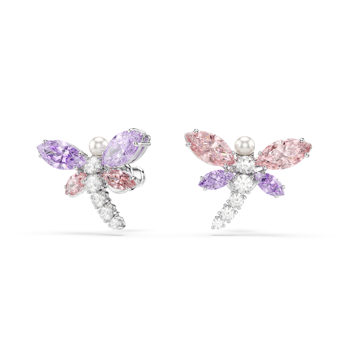 Ariana Grande x Swarovski Düğme Küpe, Karışık Kesim, Yusufçuk, Çok Renkli, Rodyum Kaplama