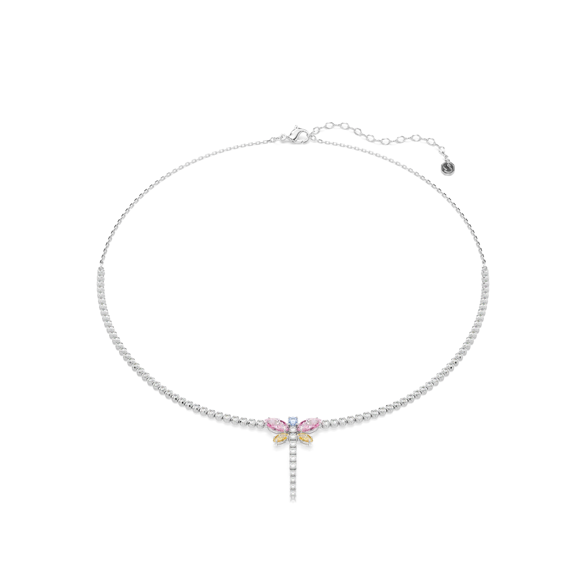 Ariana Grande x Swarovski Y-Kolye, Karışık Kesim, Yusufçuk, Çok Renkli, Rodyum Kaplama