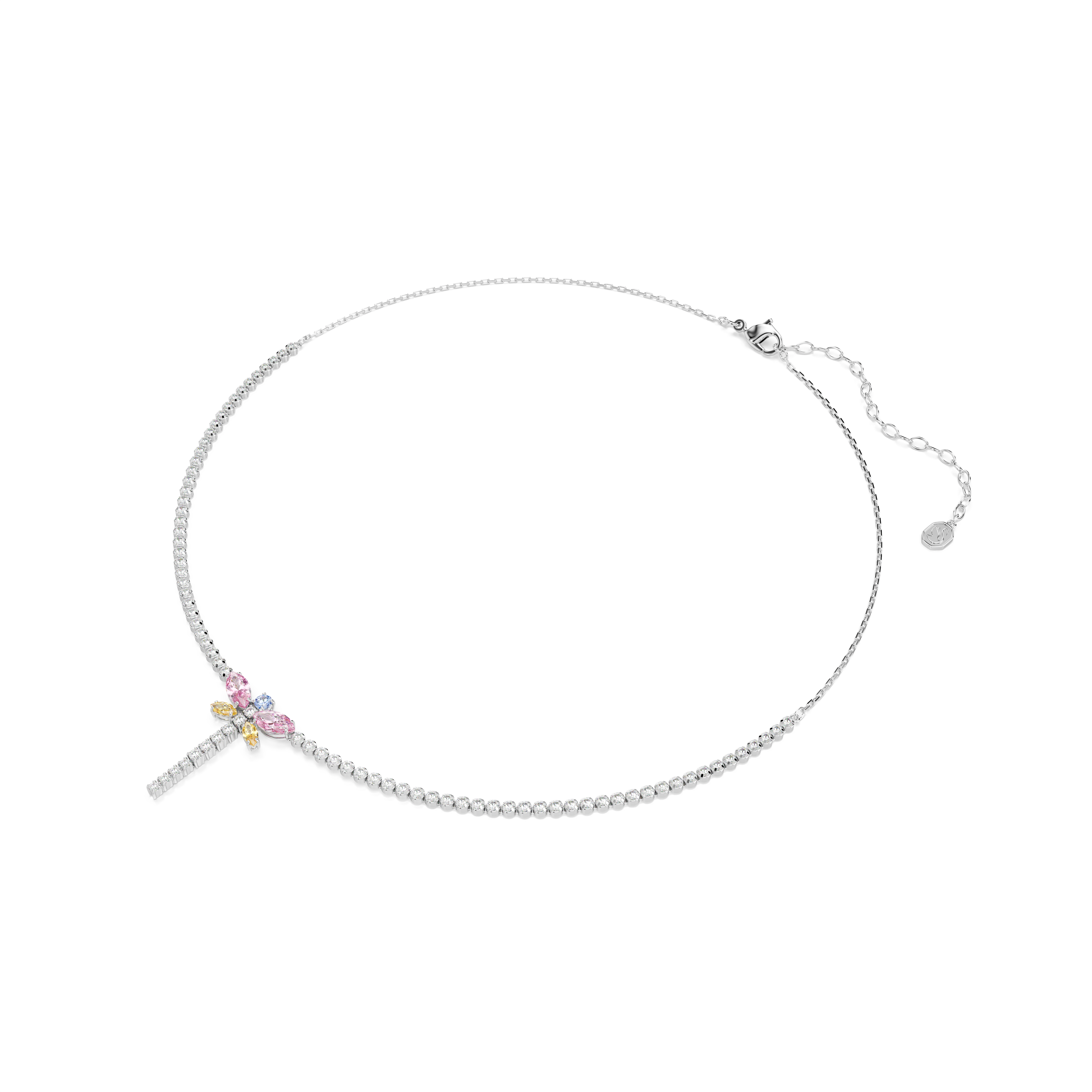Ariana Grande x Swarovski Y-Kolye, Karışık Kesim, Yusufçuk, Çok Renkli, Rodyum Kaplama