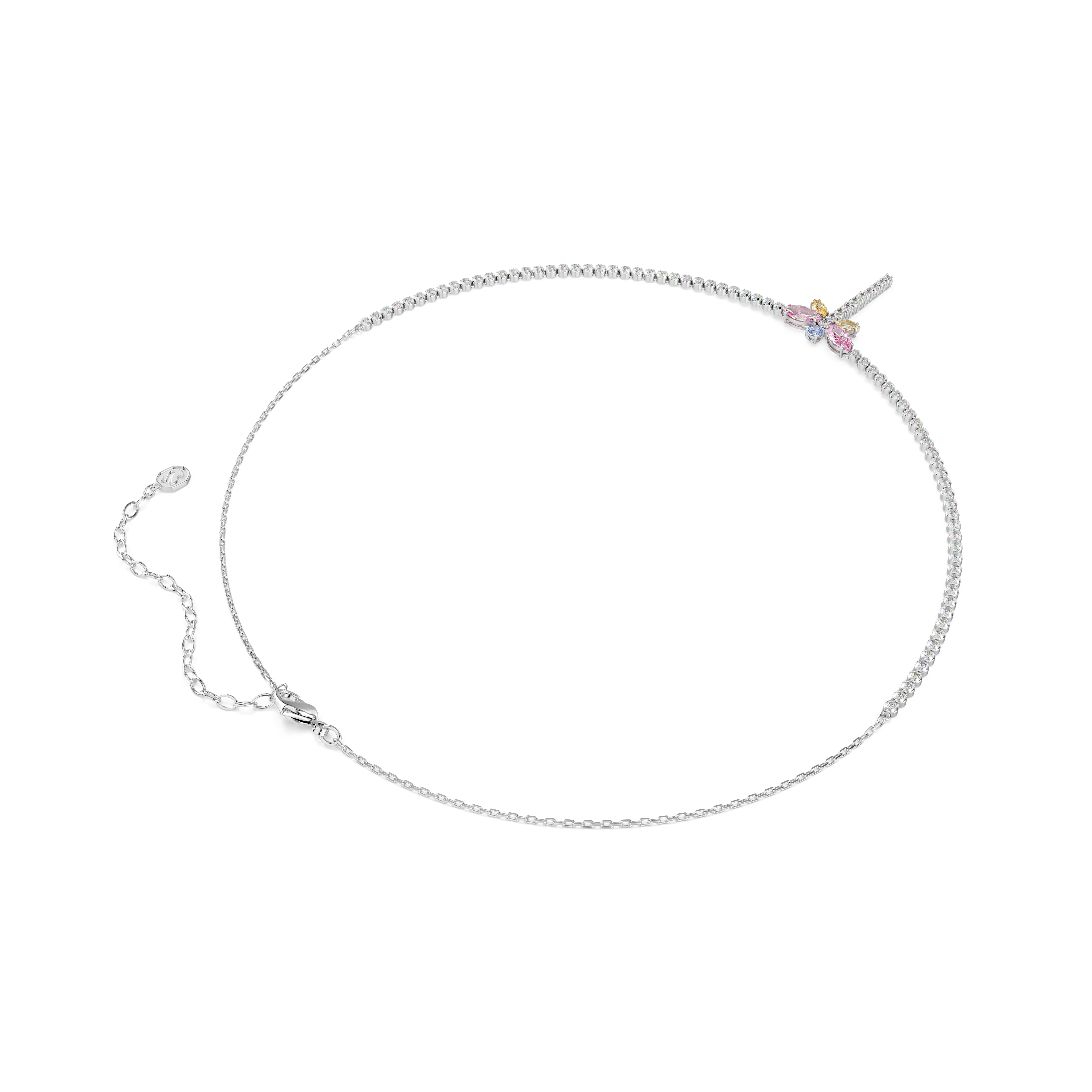 Ariana Grande x Swarovski Y-Kolye, Karışık Kesim, Yusufçuk, Çok Renkli, Rodyum Kaplama