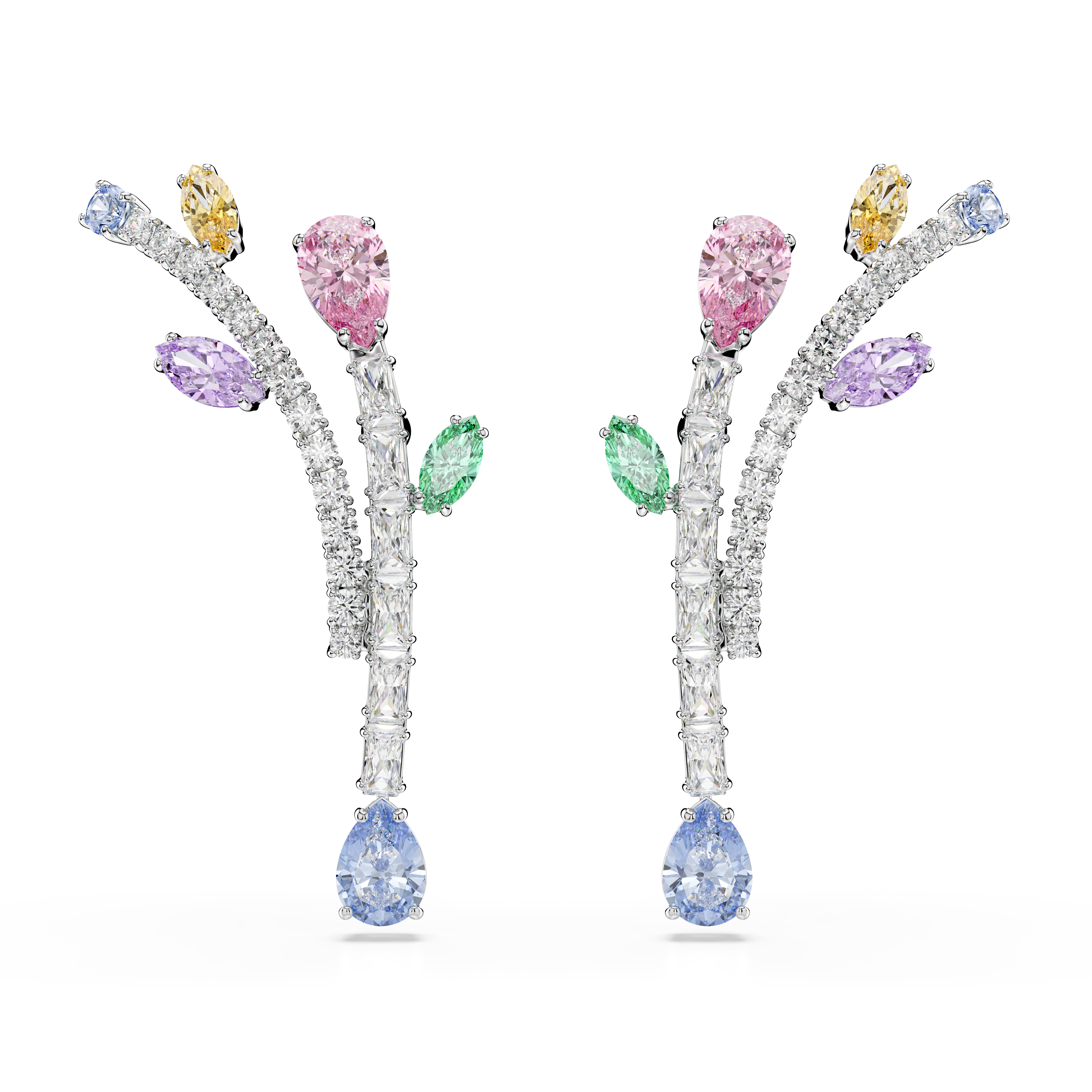 Ariana Grande x Swarovski Damla Küpe, Karışık Kesim, Çok Renkli, Rodyum Kaplama