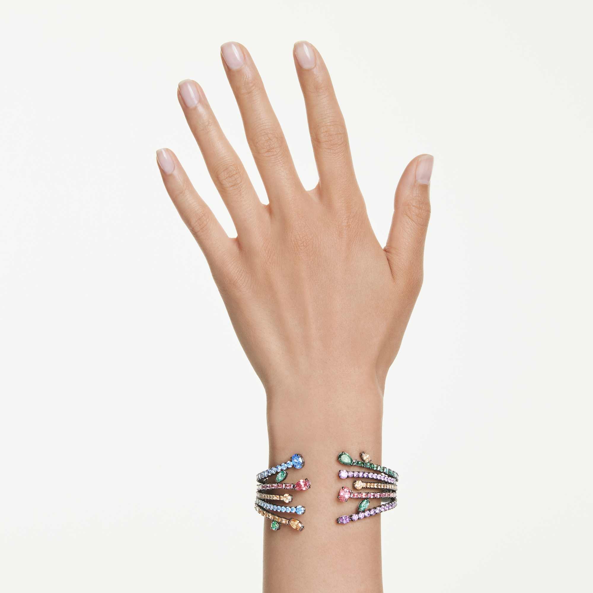 Matrix Bangle Bileklik, Karışık Kesim, Buket, Çok Renkli, Rutenyum Kaplama, S