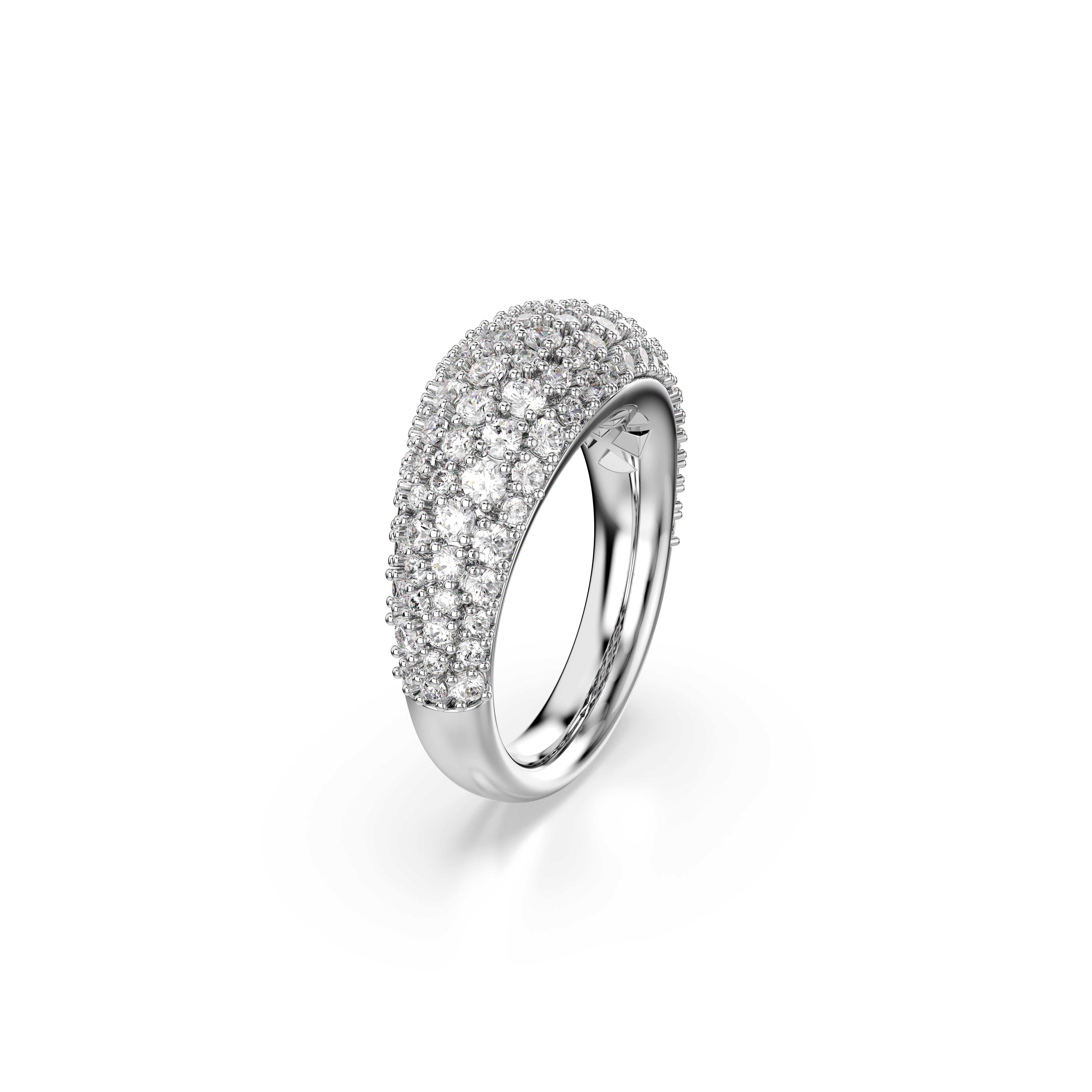 Sublima Yüzük, Beyaz, Rodyum Kaplama