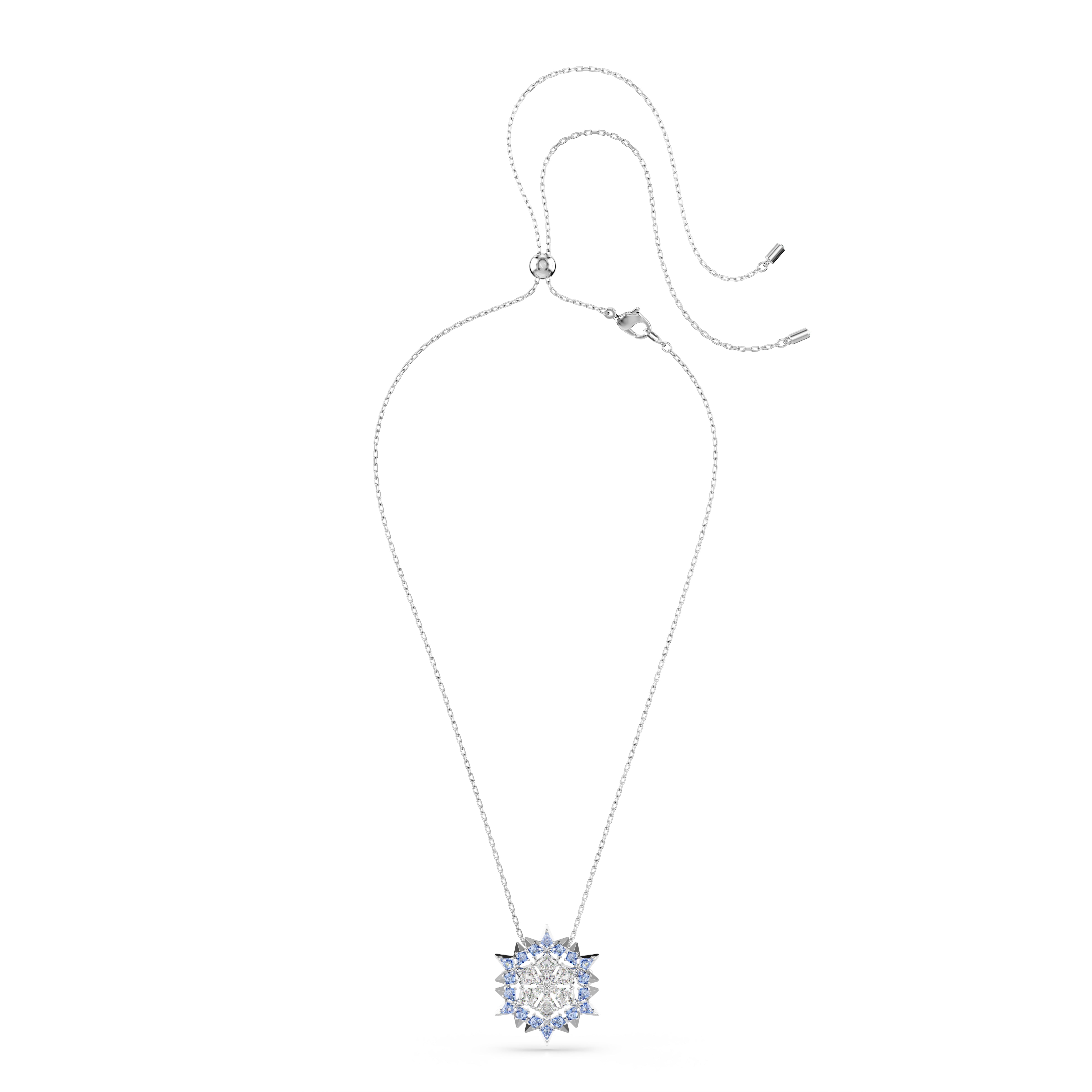 Magic Kolye Ve Broş, Kar Tanesi, Mavi, Rodyum Kaplama