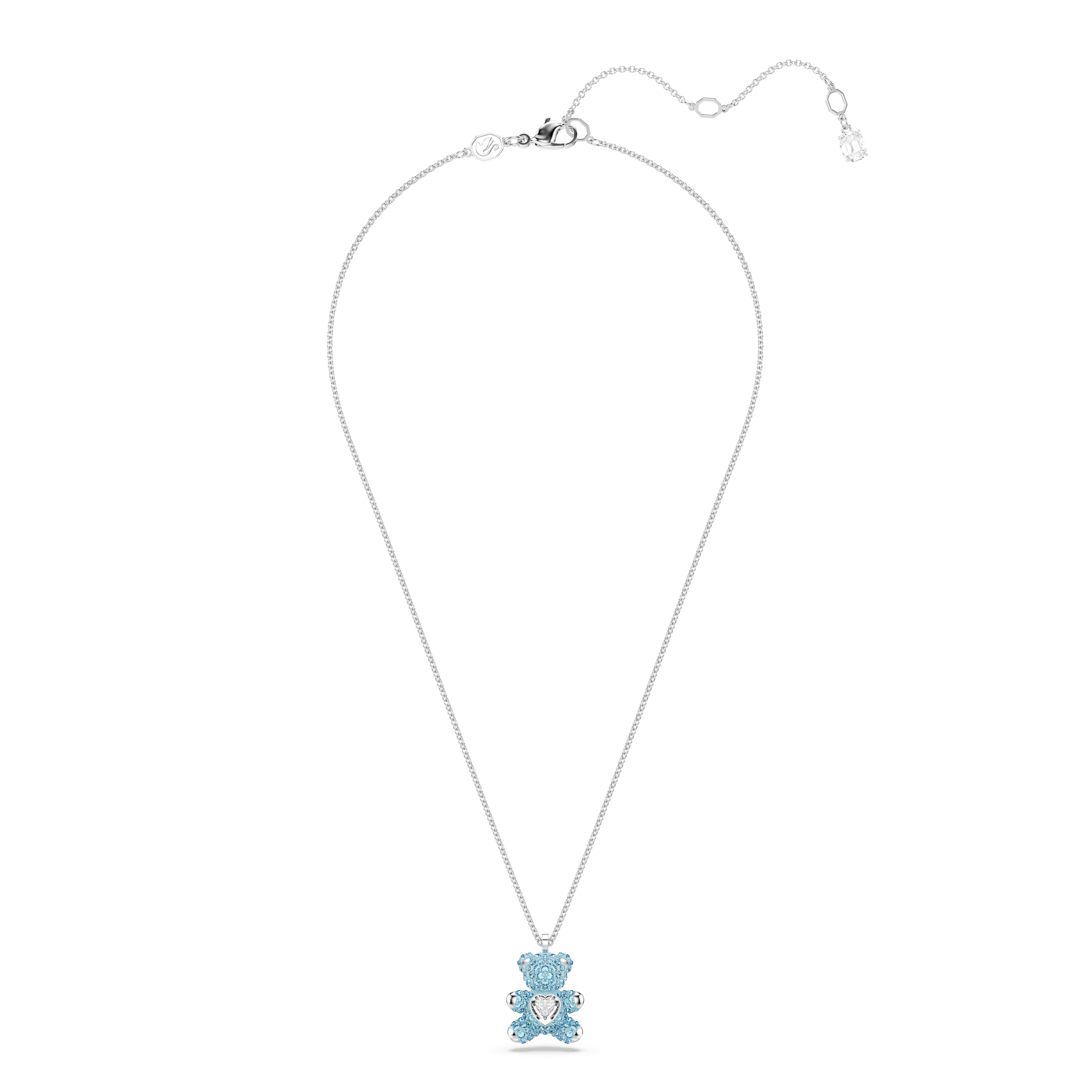 Teddy Kolye, Ayicik, Mavi, Rodyum Kaplama