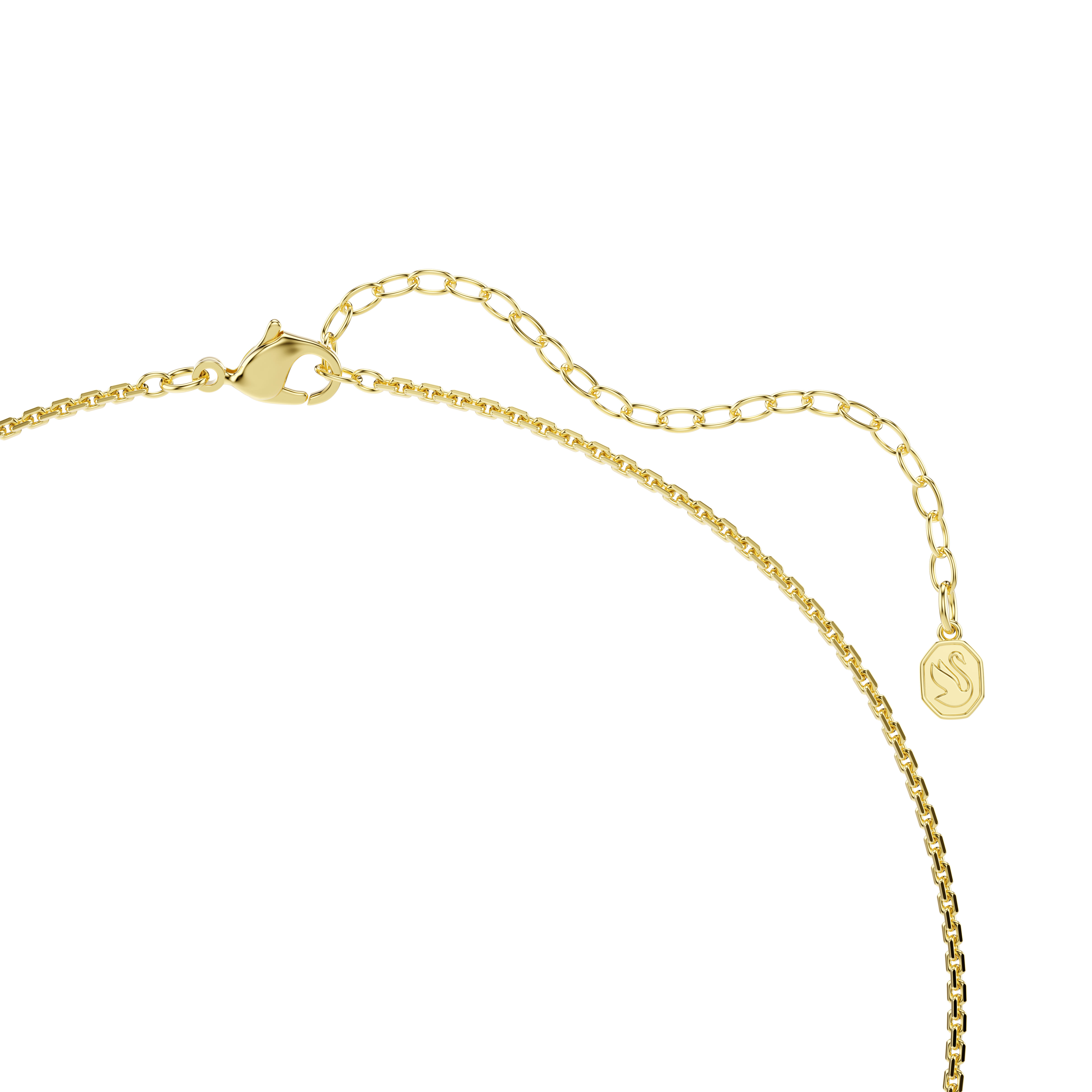 Hyperbola Kolye, Yuvarlak Kesim, Beyaz, Sari Altin Rengi Kaplama