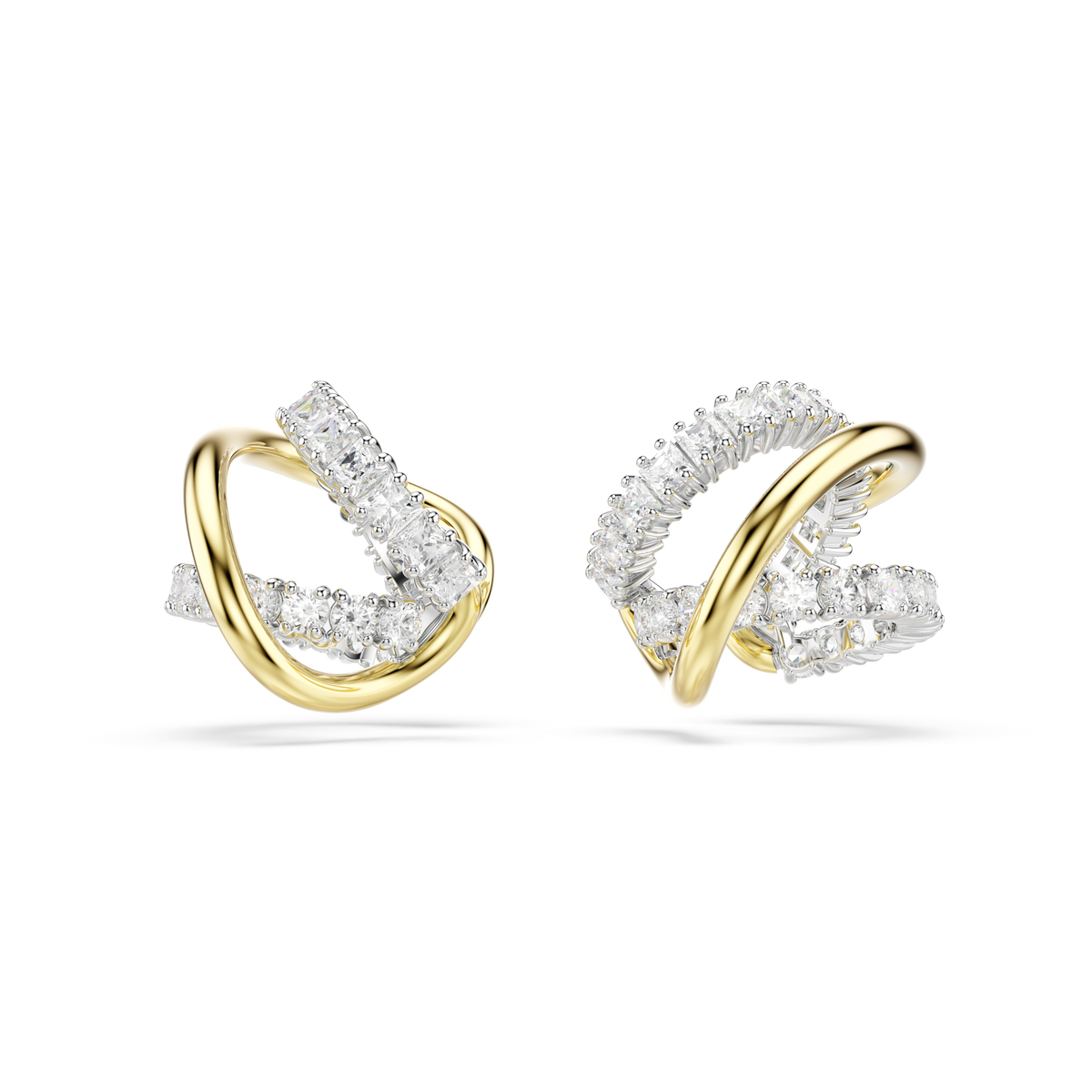 Hyperbola Ear Cuffs Küpe, Karışık Kesim, Beyaz, Karışık Metal Kaplama