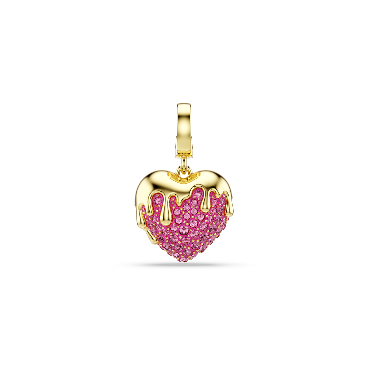 Idyllia Charm, Yuvarlak Kesim, Kalp, Pembe, Sarı Altın Rengi Kaplama