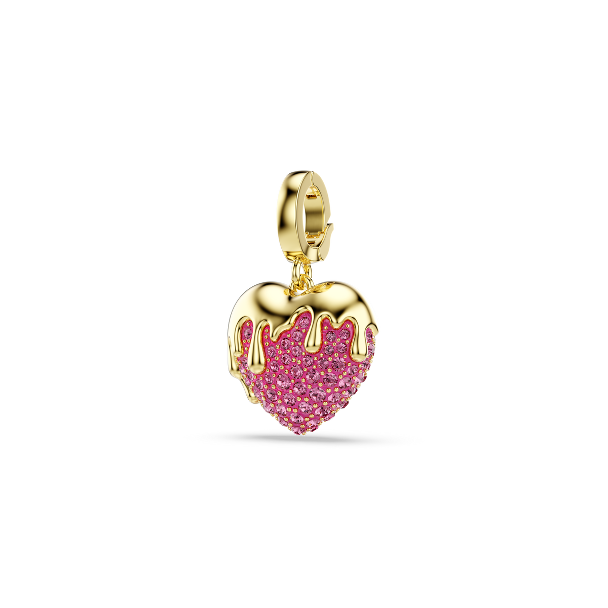 Idyllia Charm, Yuvarlak Kesim, Kalp, Pembe, Sarı Altın Rengi Kaplama
