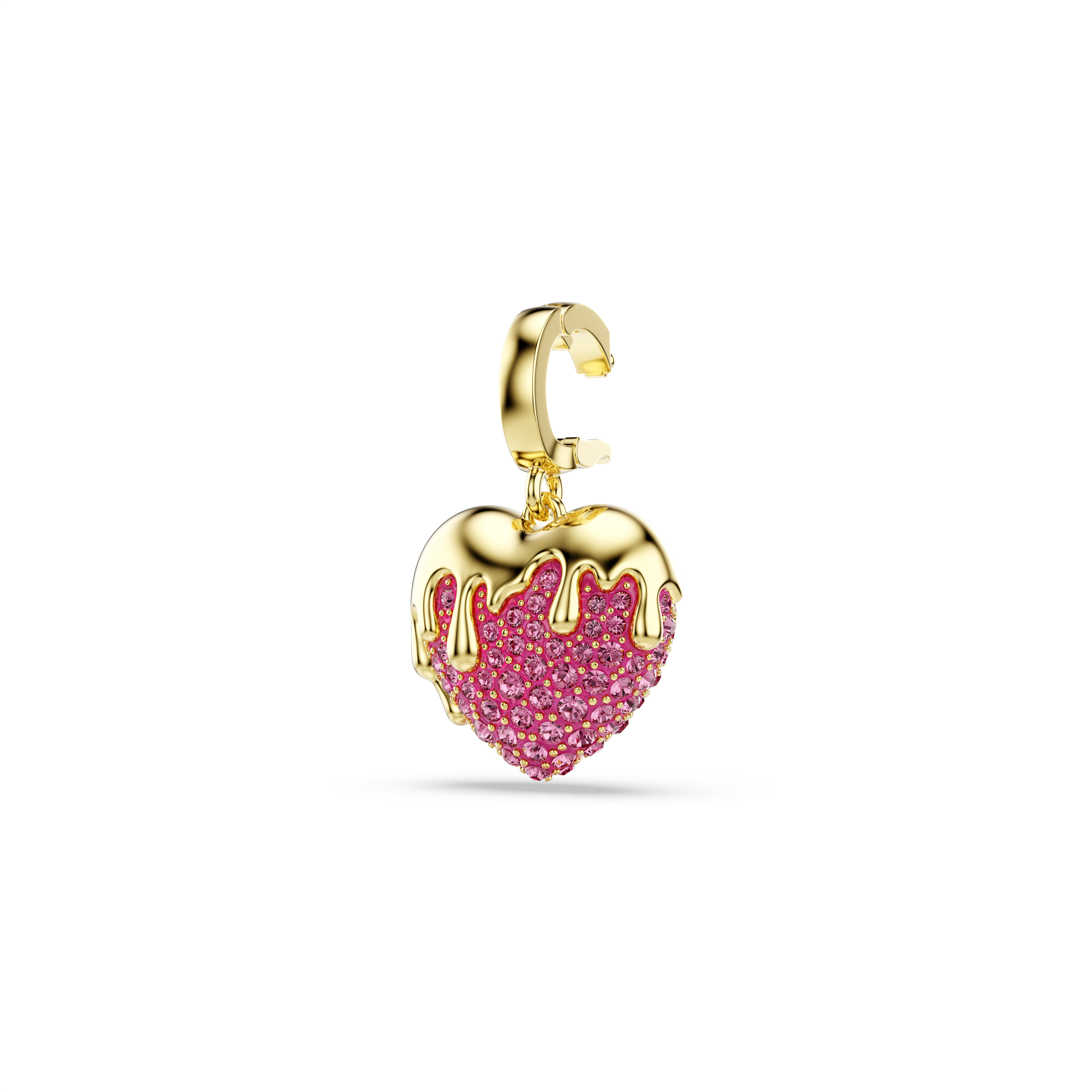Idyllia Charm, Yuvarlak Kesim, Kalp, Pembe, Sarı Altın Rengi Kaplama