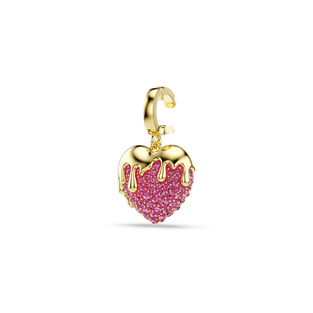 Idyllia Charm, Yuvarlak Kesim, Kalp, Pembe, Sarı Altın Rengi Kaplama
