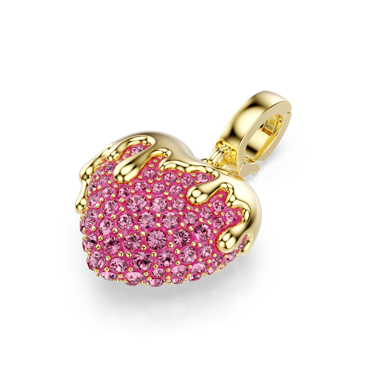 Idyllia Charm, Yuvarlak Kesim, Kalp, Pembe, Sarı Altın Rengi Kaplama