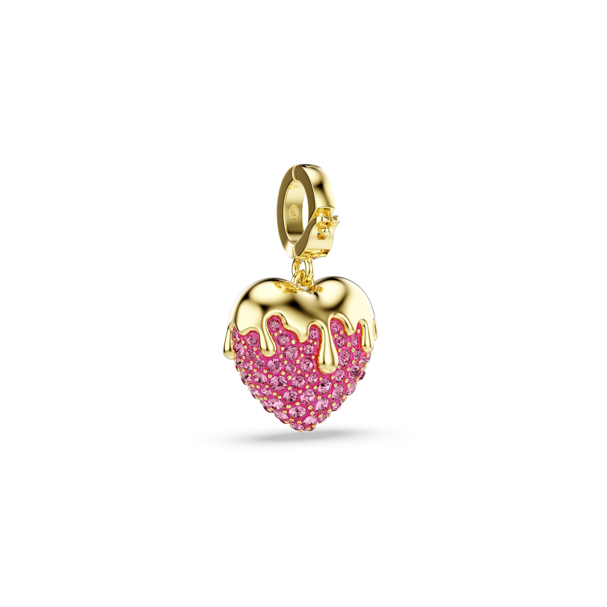 Idyllia Charm, Yuvarlak Kesim, Kalp, Pembe, Sarı Altın Rengi Kaplama