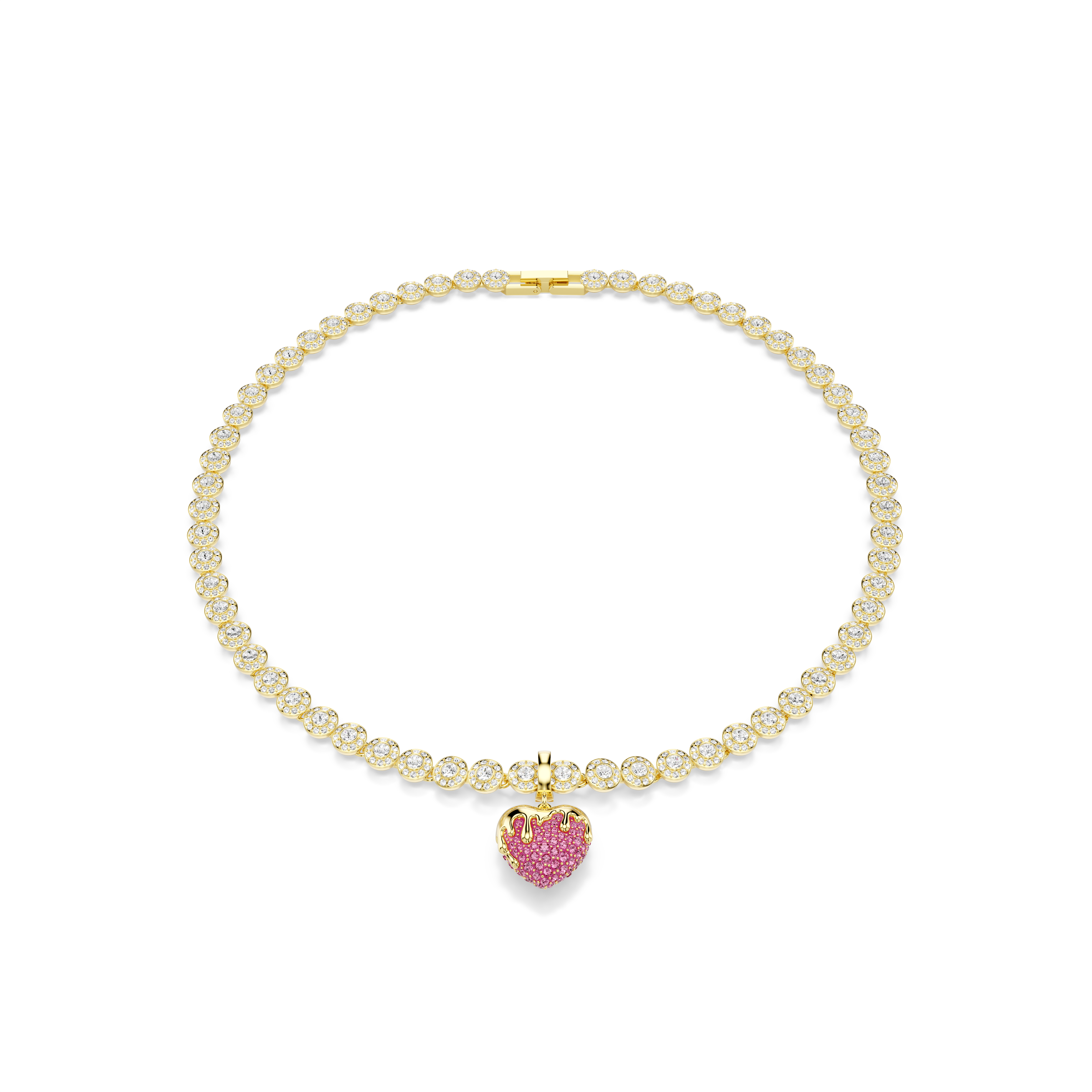Idyllia Charm, Yuvarlak Kesim, Kalp, Pembe, Sarı Altın Rengi Kaplama