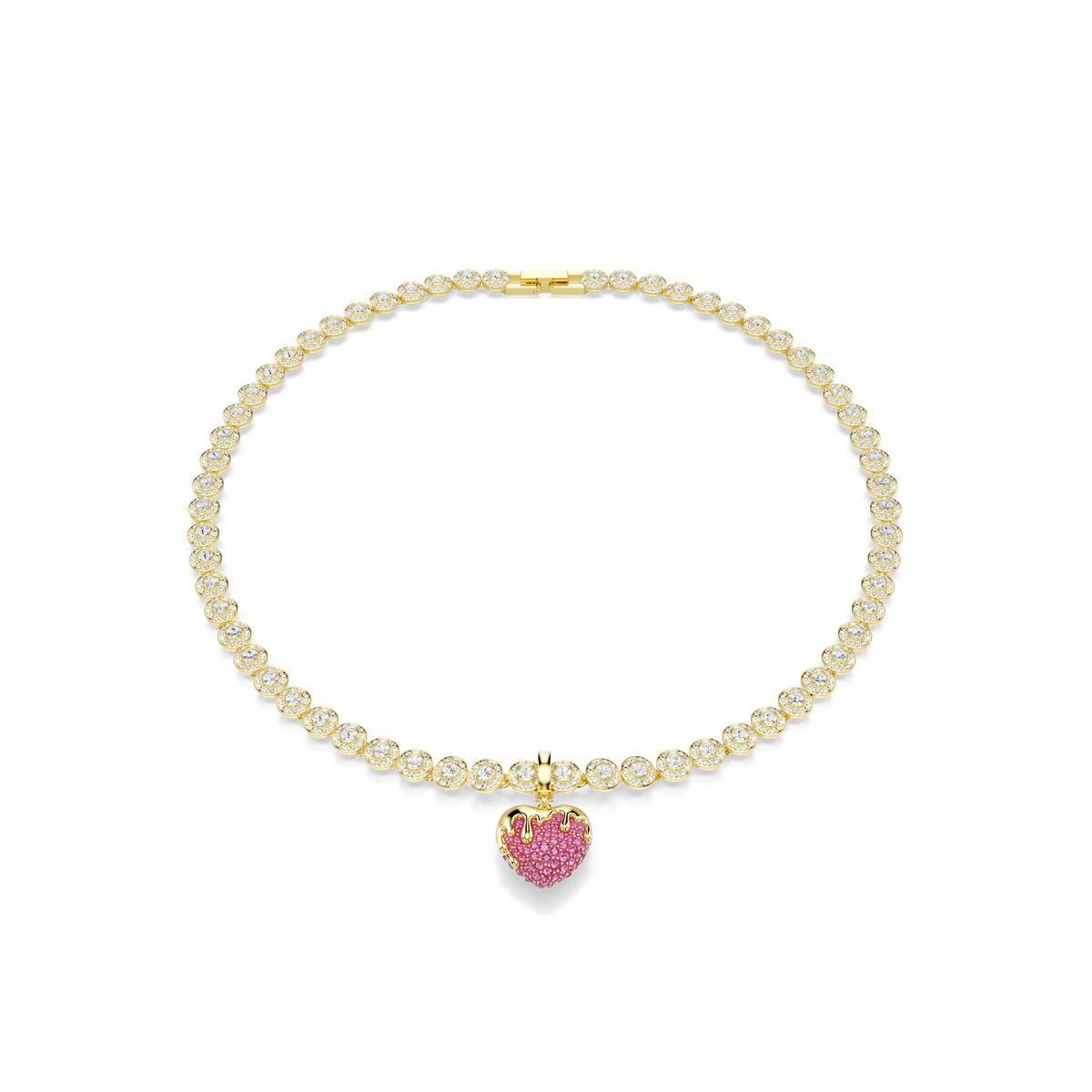 Idyllia Charm, Yuvarlak Kesim, Kalp, Pembe, Sarı Altın Rengi Kaplama