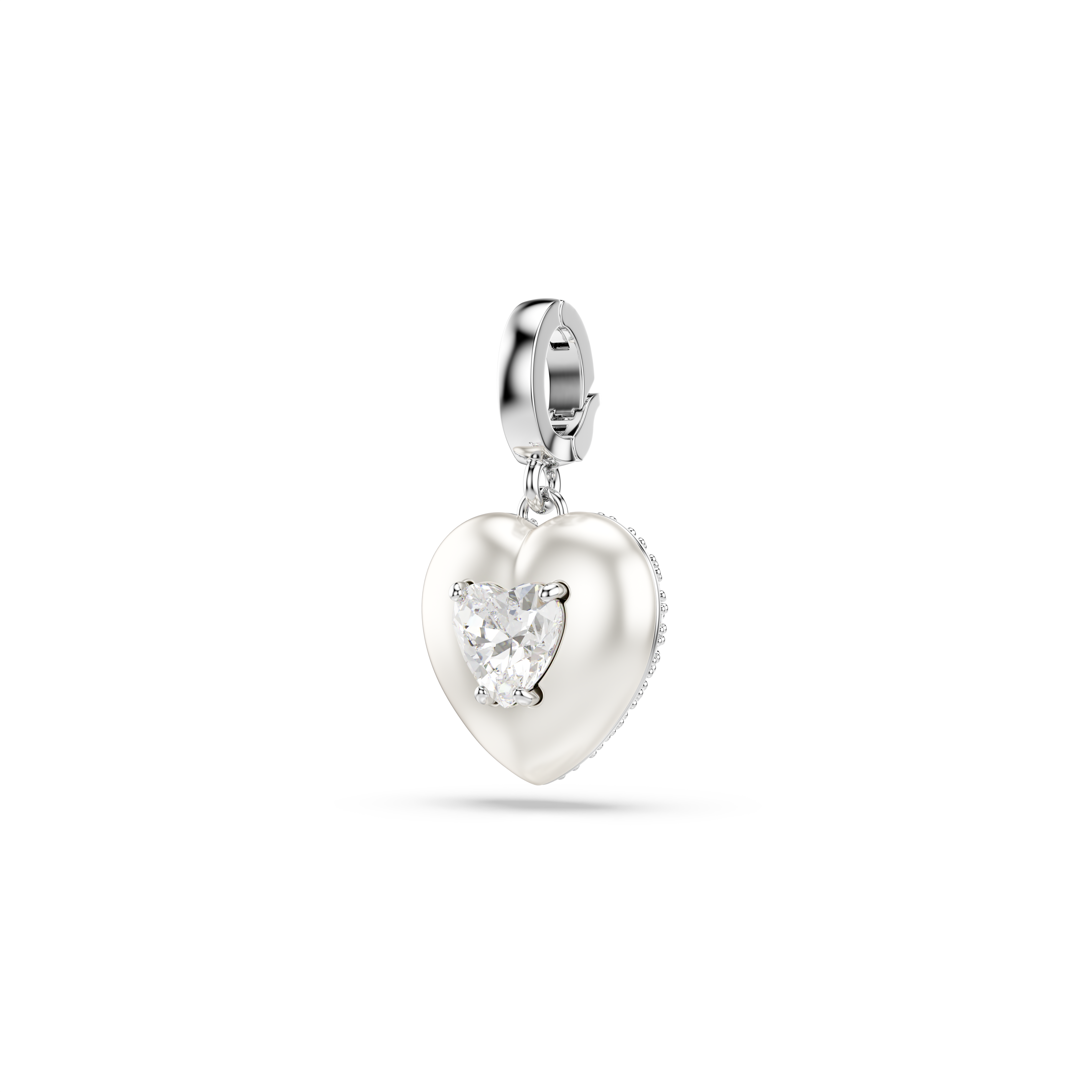 Idyllia Charm, Karışık Kesim, İnci Rengi Kaplama, Kalp, Beyaz, Rodyum Kaplama