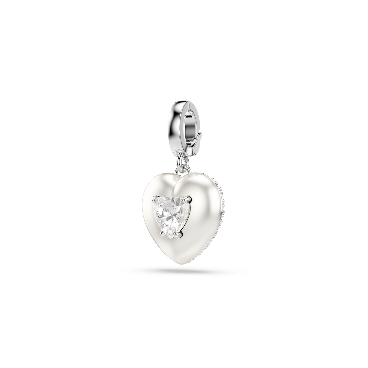 Idyllia Charm, Karışık Kesim, İnci Rengi Kaplama, Kalp, Beyaz, Rodyum Kaplama
