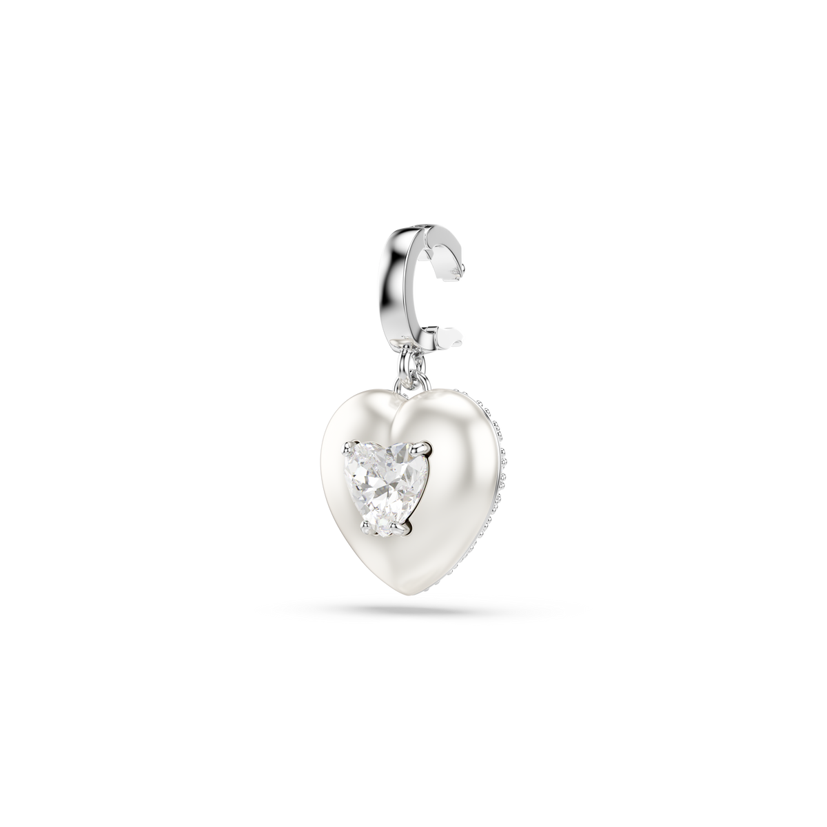 Idyllia Charm, Karışık Kesim, İnci Rengi Kaplama, Kalp, Beyaz, Rodyum Kaplama