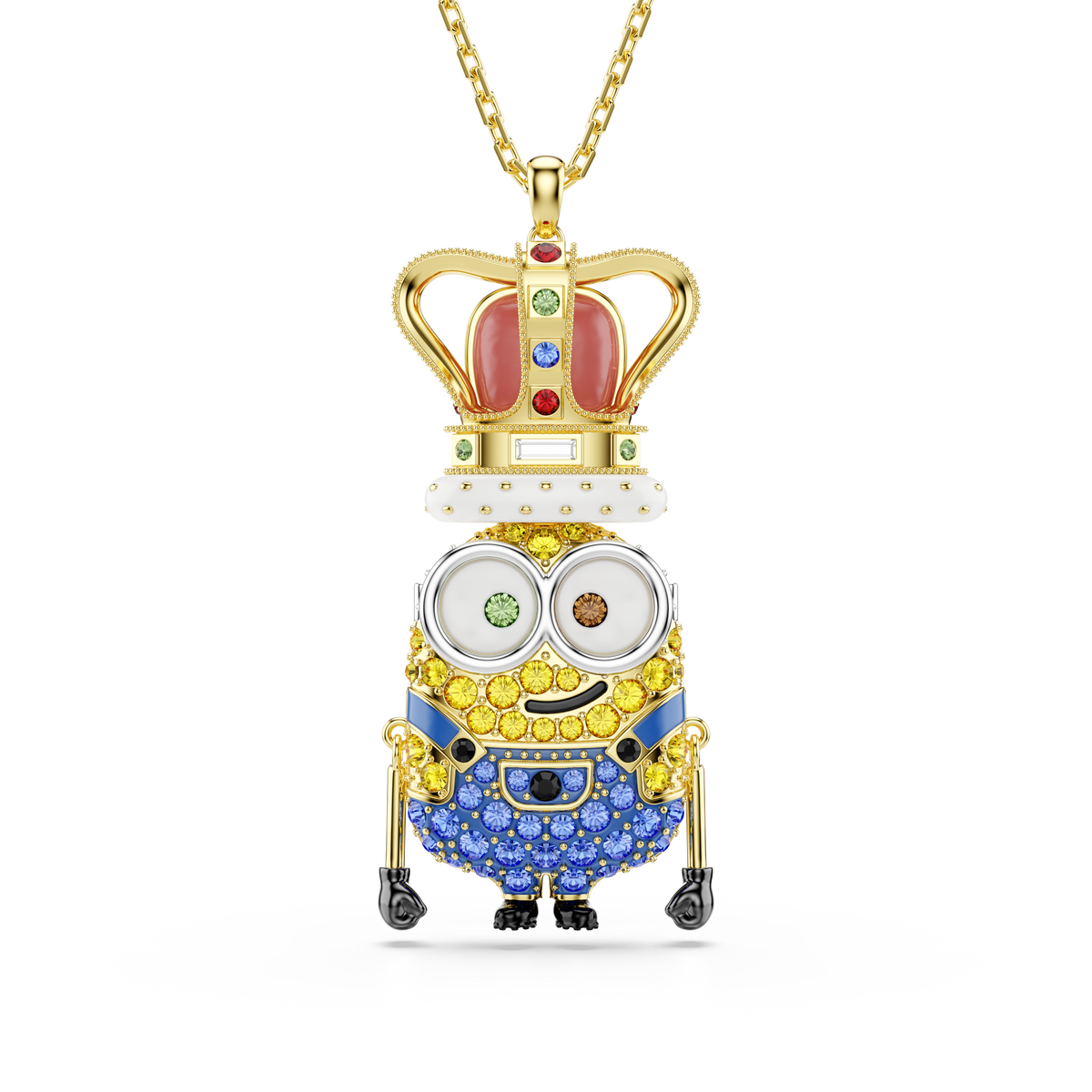 Minions King Bob Zincir Kolye, Çok Renkli, Sarı Altın Rengi Kaplama