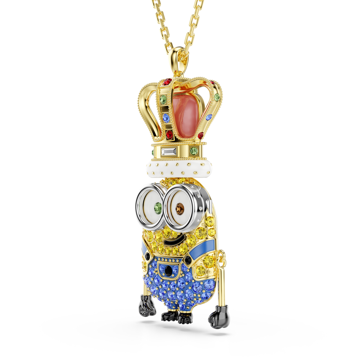 Minions King Bob Zincir Kolye, Çok Renkli, Sarı Altın Rengi Kaplama
