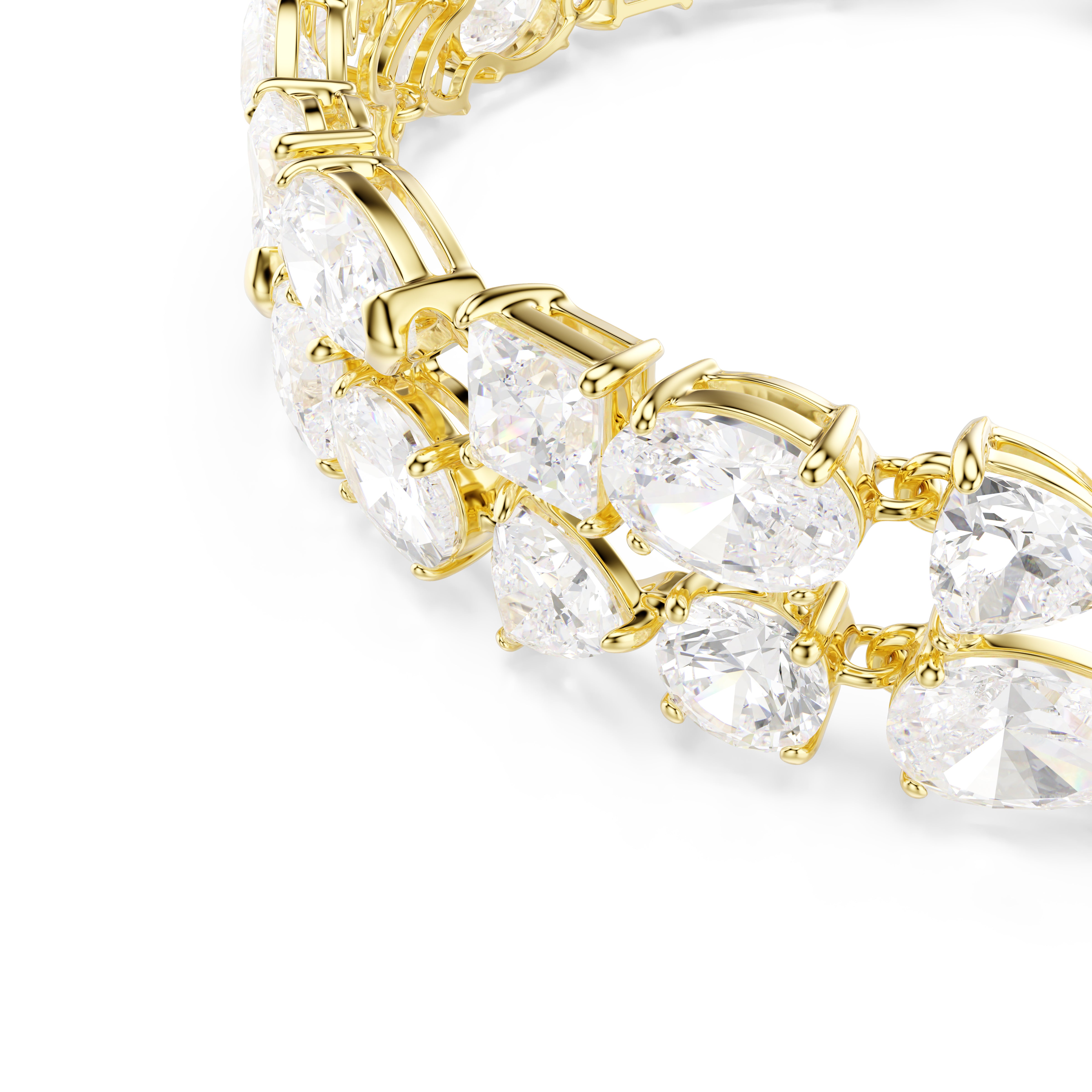 Mesmera Bileklik, Karişik Kesimler, Beyaz, Altin Rengi Kaplama