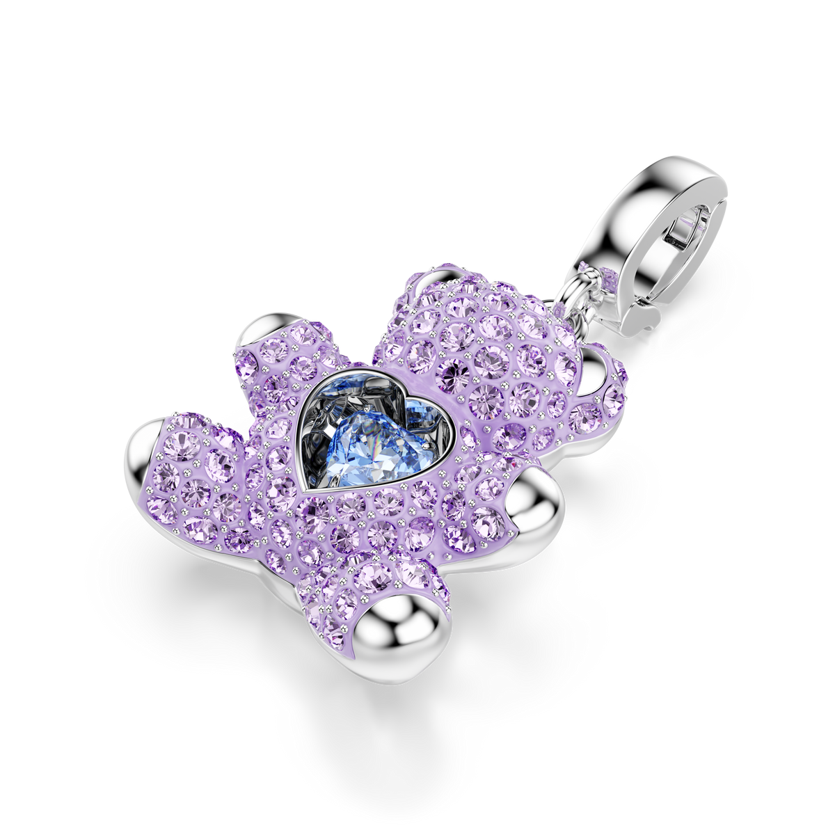 Idyllia Charm, Karışık Kesim, Ayıcık, Mor, Rodyum Kaplama