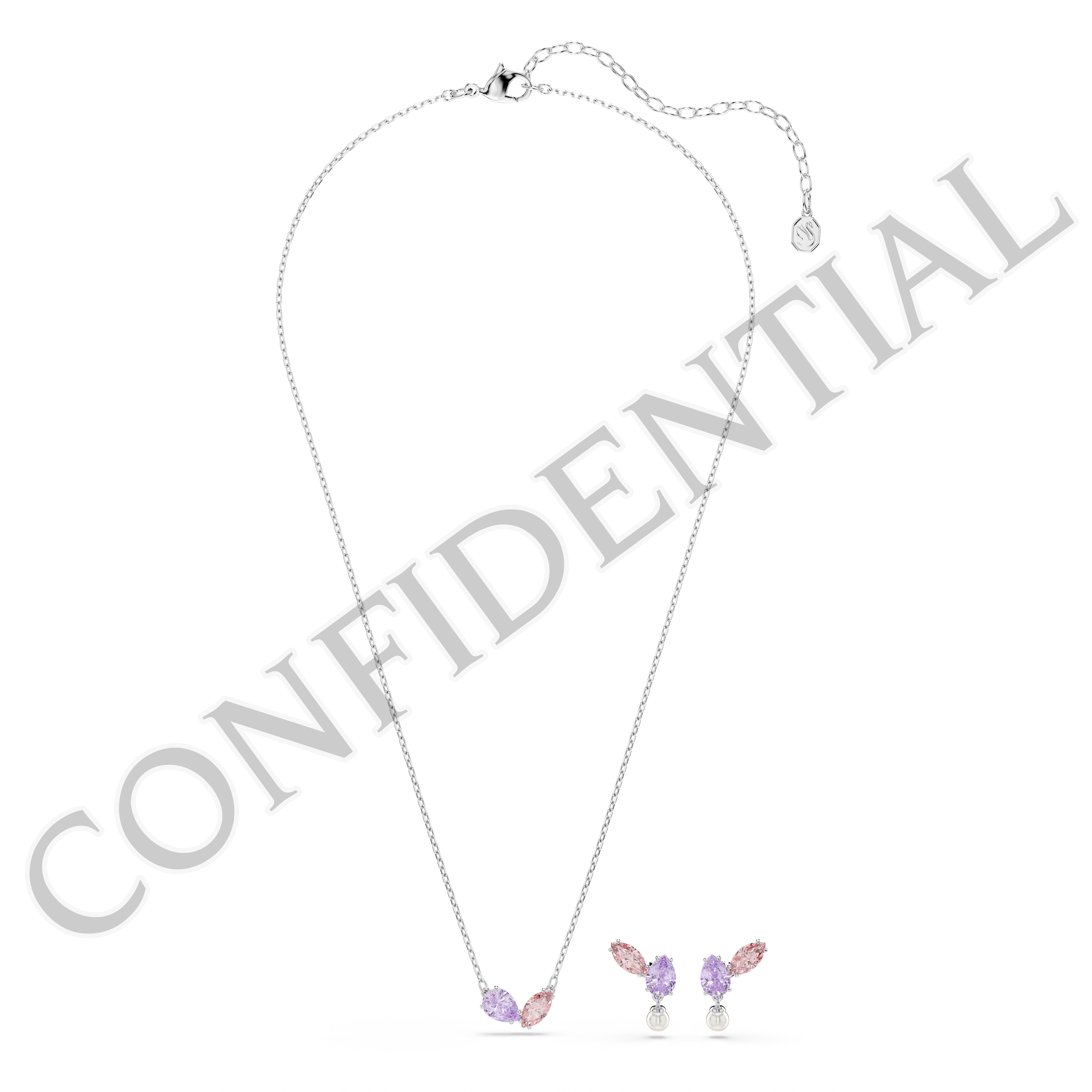 Ariana Grande x Swarovski Set, Karışık Kesim, Çok Renkli, Rodyum Kaplama