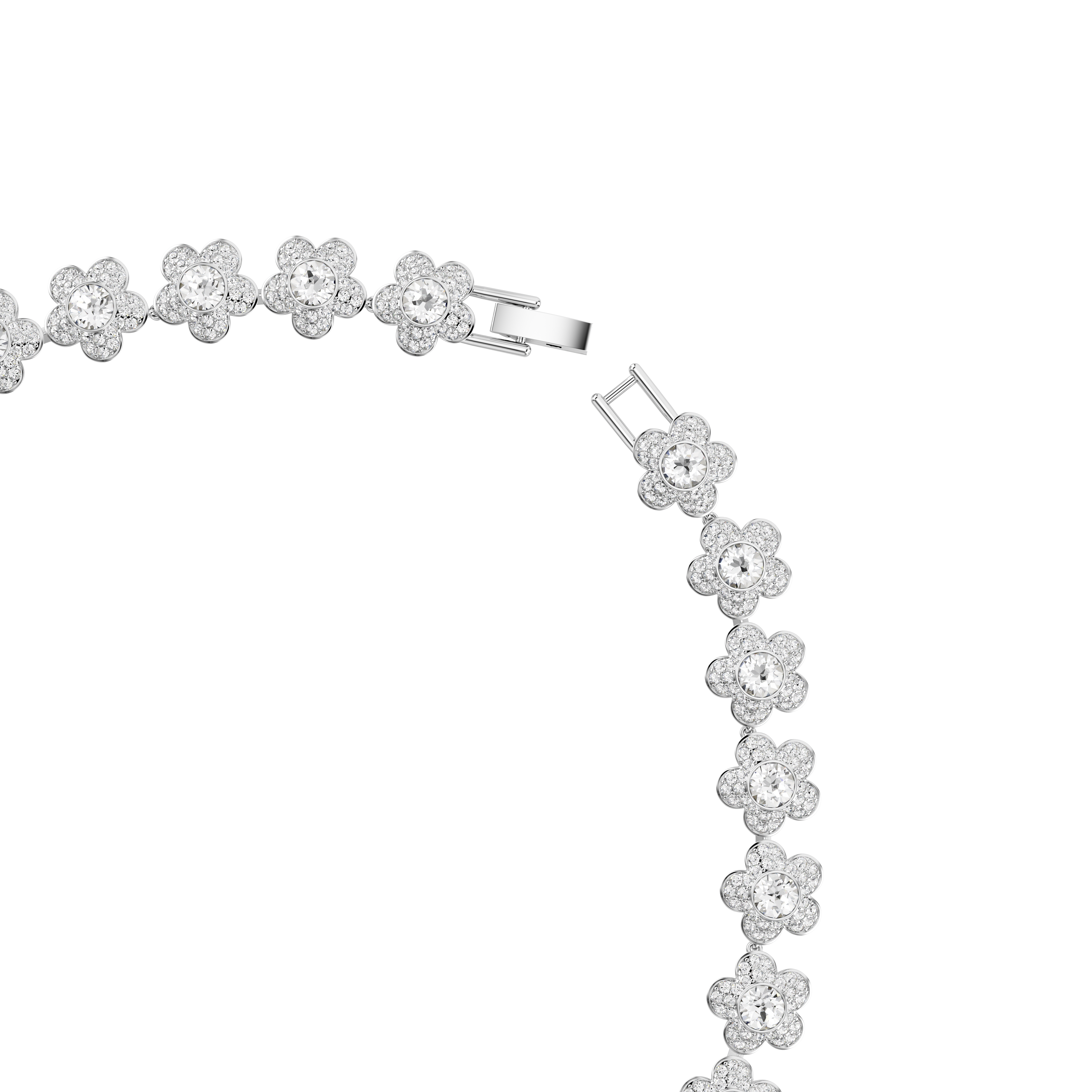 Ariana Grande x Swarovski Kolye, Yuvarlak Kesim, Çiçek, Beyaz, Rodyum Kaplama