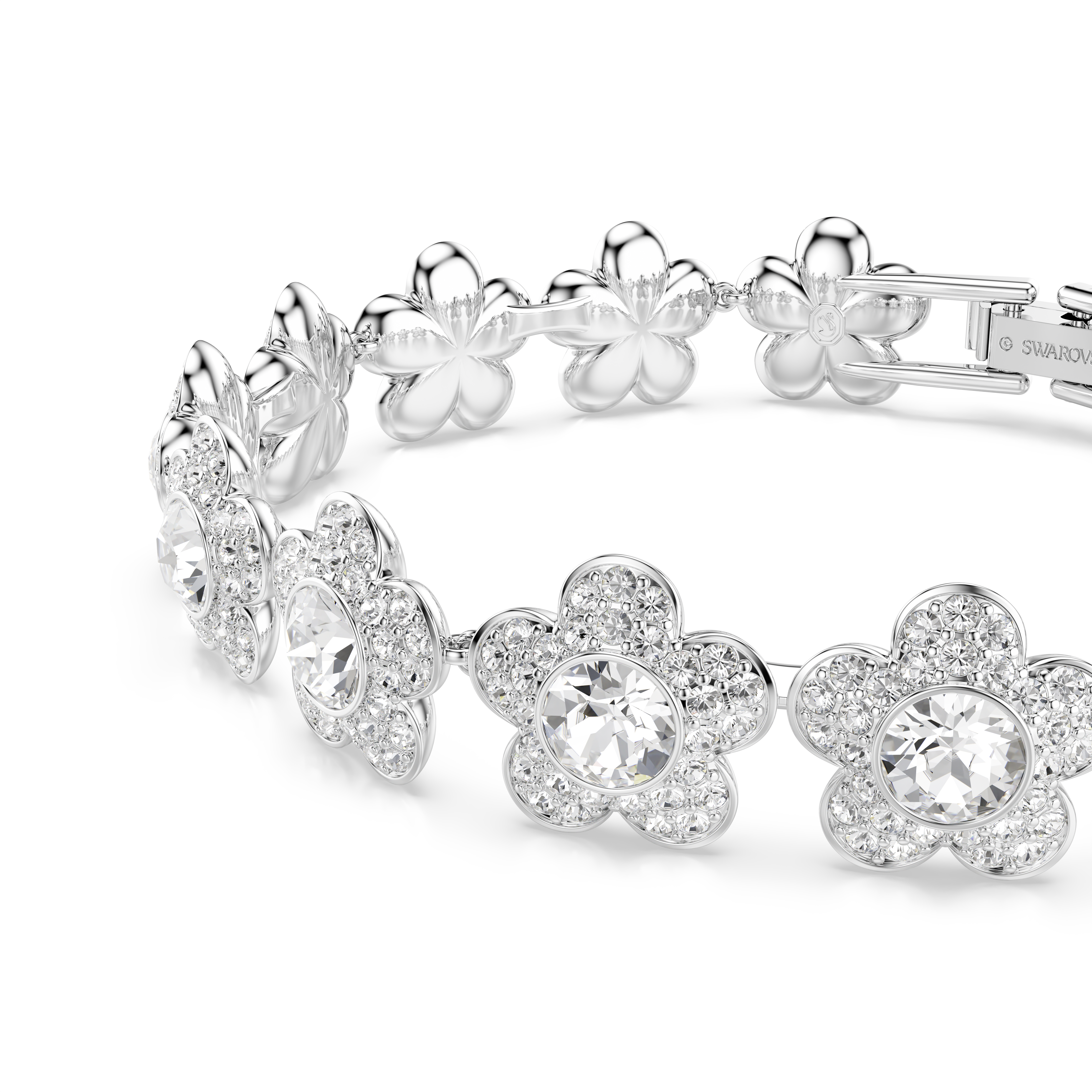 Ariana Grande x Swarovski Bileklik, Yuvarlak Kesim, Çiçek, Beyaz, Rodyum Kaplama