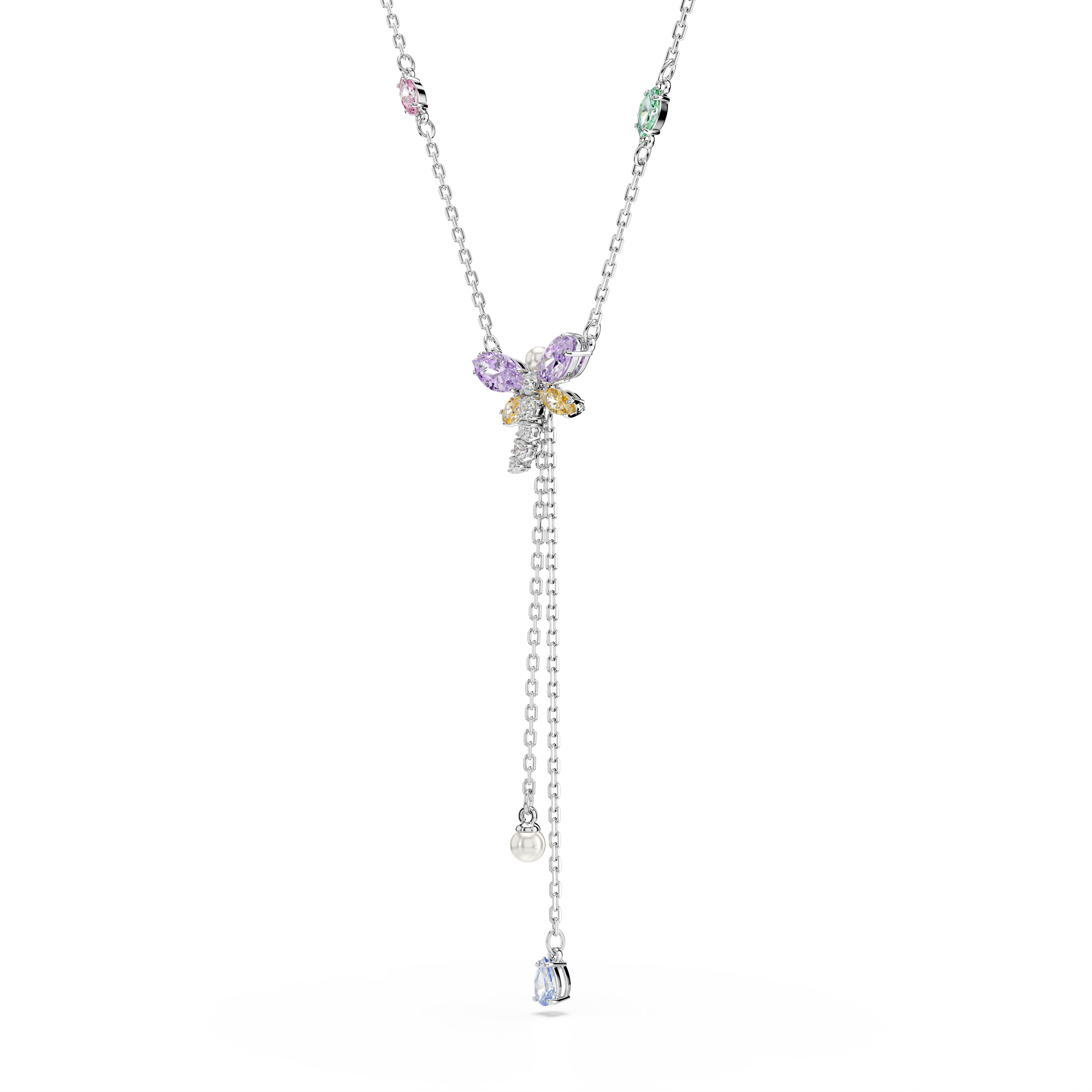 Ariana Grande x Swarovski Y Zincir Kolye, Karışık Kesim, Yusufçuk, Çok Renkli, Rodyum Kaplama