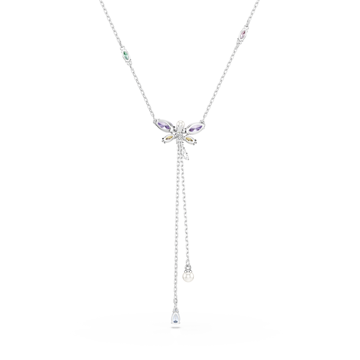 Ariana Grande x Swarovski Y Zincir Kolye, Karışık Kesim, Yusufçuk, Çok Renkli, Rodyum Kaplama