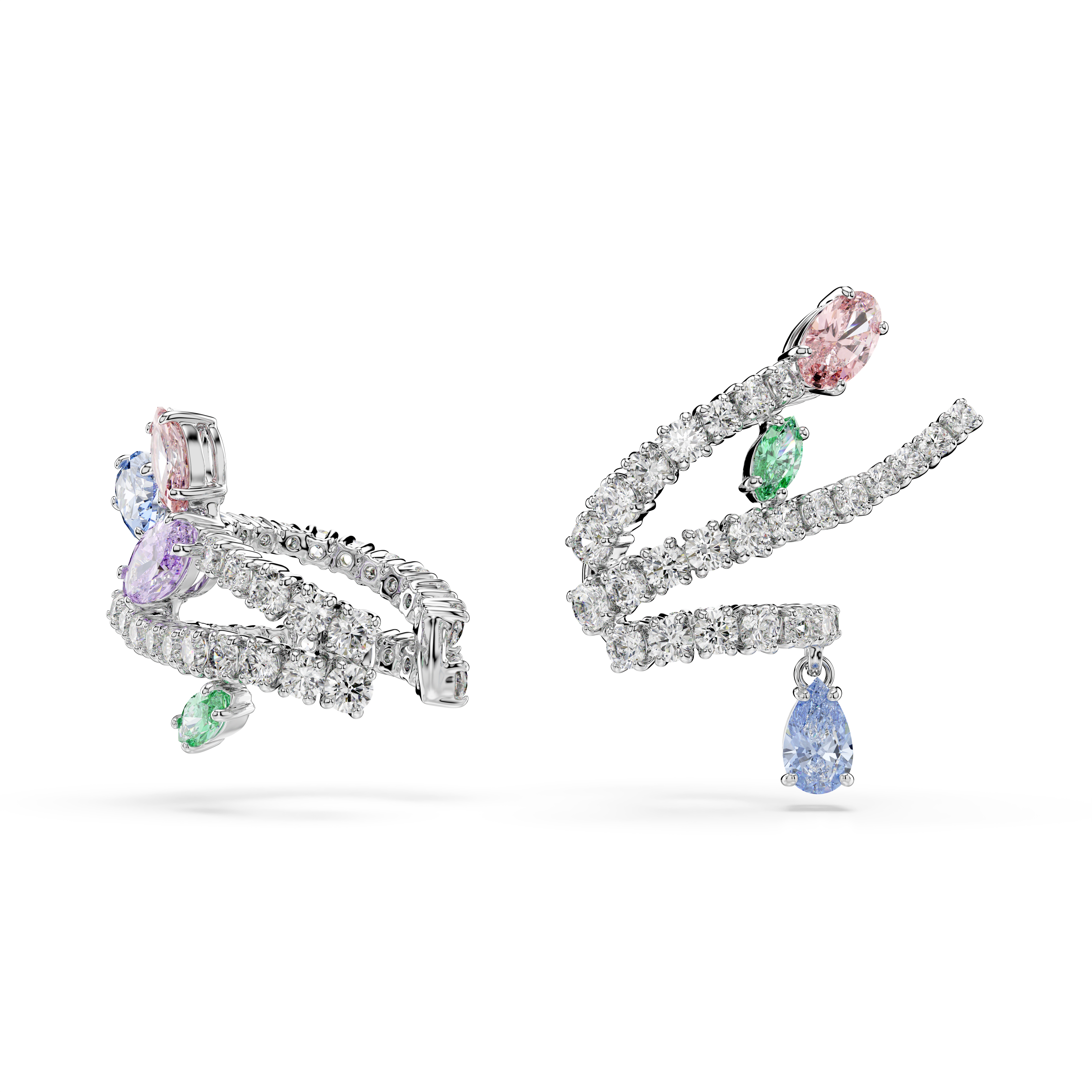 Ariana Grande x Swarovski Kelepçe Küpe, Karışık Kesim, Çok Renkli, Rodyum Kaplama