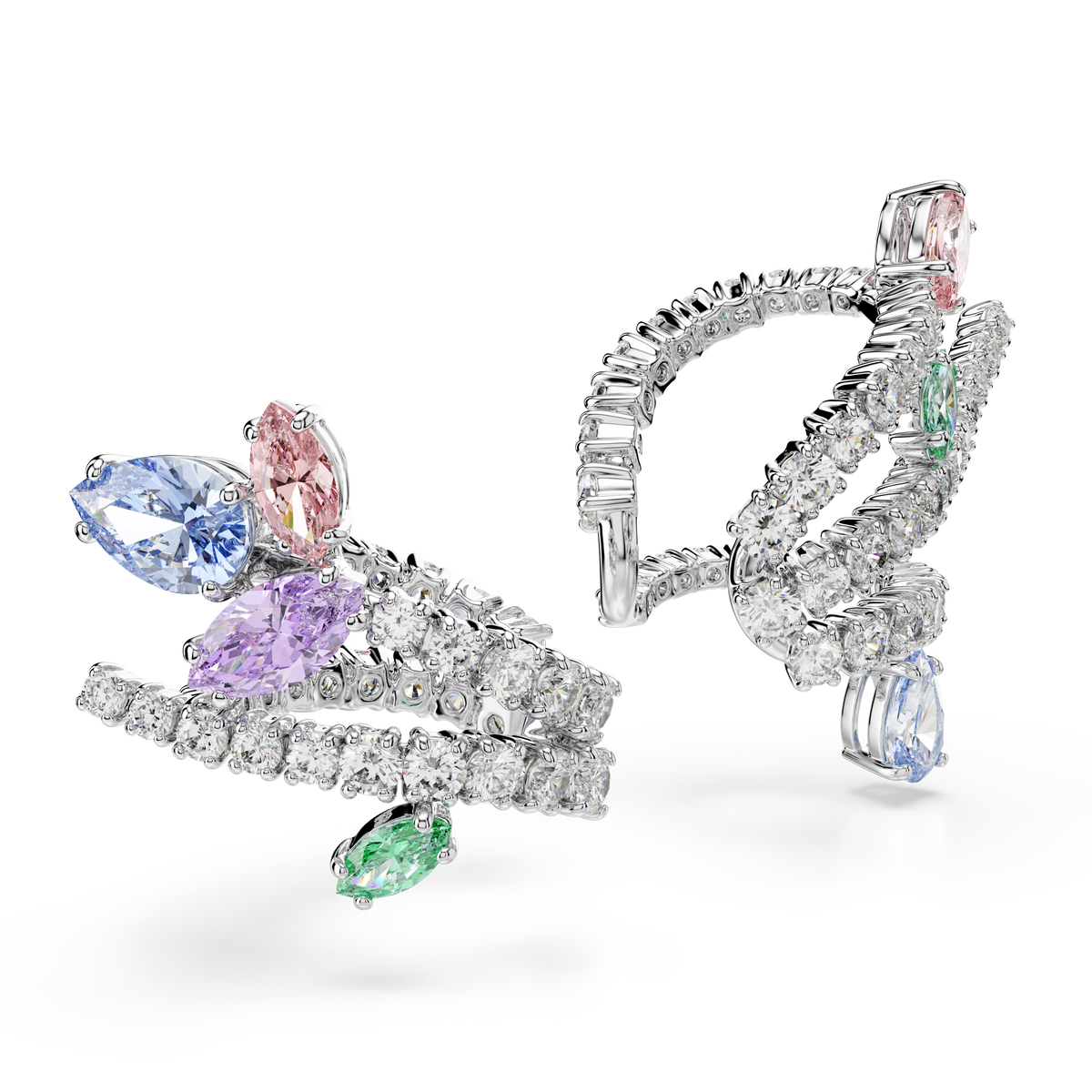 Ariana Grande x Swarovski Kelepçe Küpe, Karışık Kesim, Çok Renkli, Rodyum Kaplama