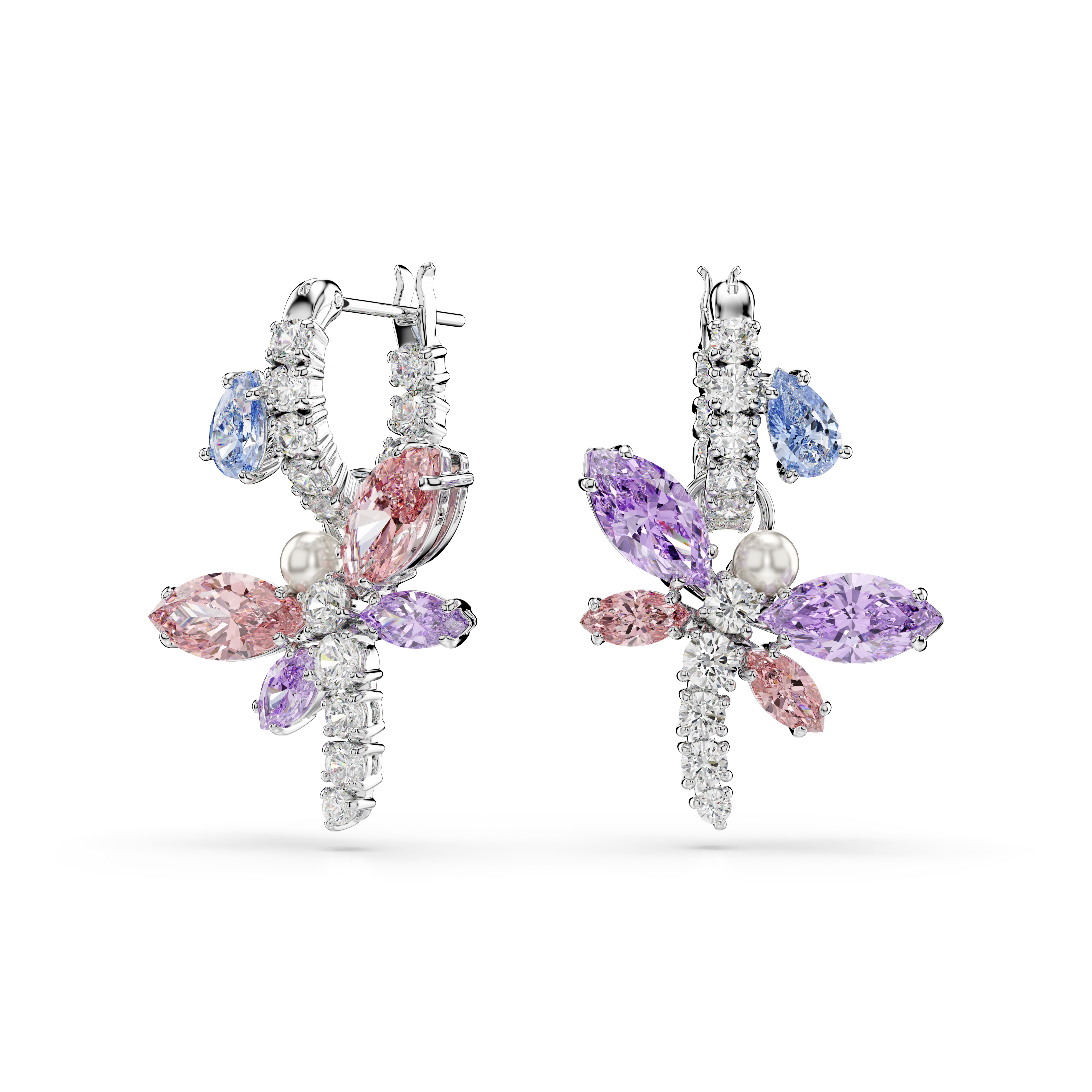 Ariana Grande x Swarovski Damla Küpe, Karışık Kesim, Yusufçuk, Çok Renkli, Rodyum Kaplama