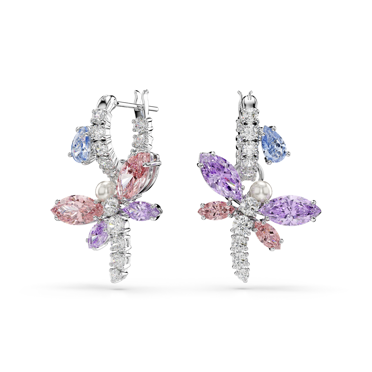 Ariana Grande x Swarovski Damla Küpe, Karışık Kesim, Yusufçuk, Çok Renkli, Rodyum Kaplama