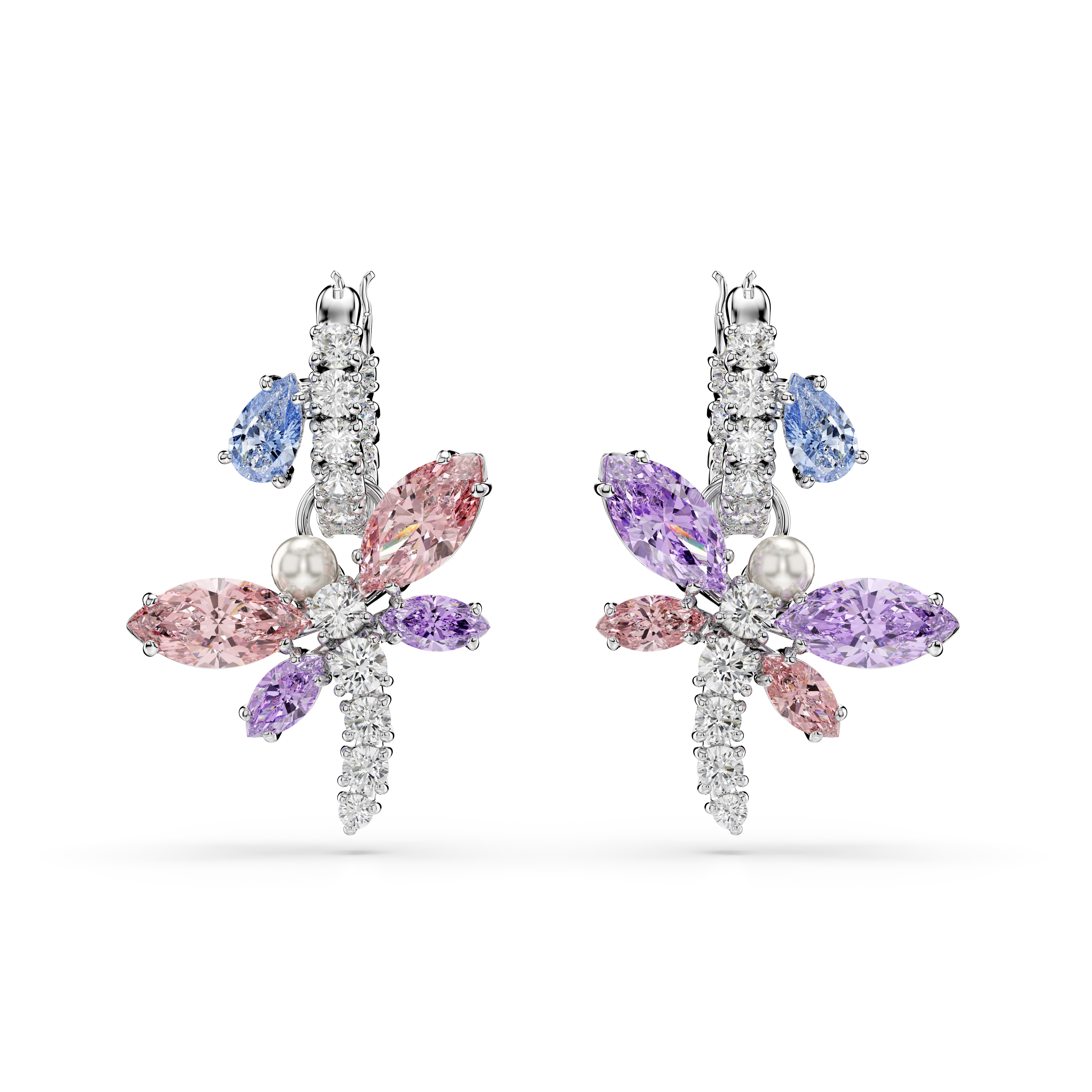 Ariana Grande x Swarovski Damla Küpe, Karışık Kesim, Yusufçuk, Çok Renkli, Rodyum Kaplama