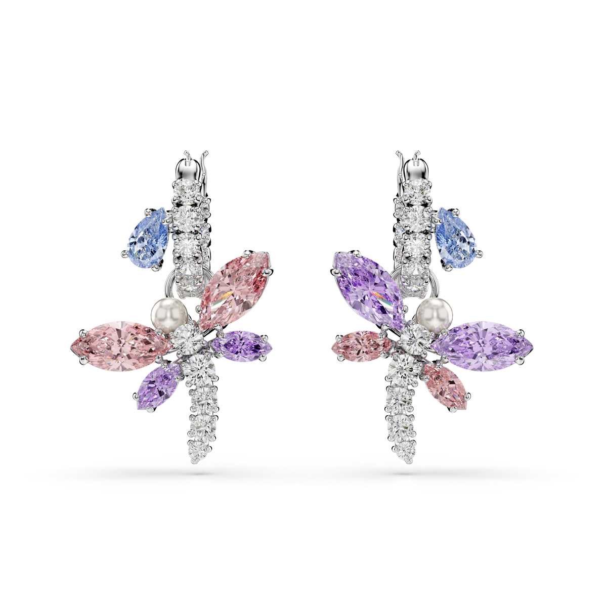 Ariana Grande x Swarovski Damla Küpe, Karışık Kesim, Yusufçuk, Çok Renkli, Rodyum Kaplama
