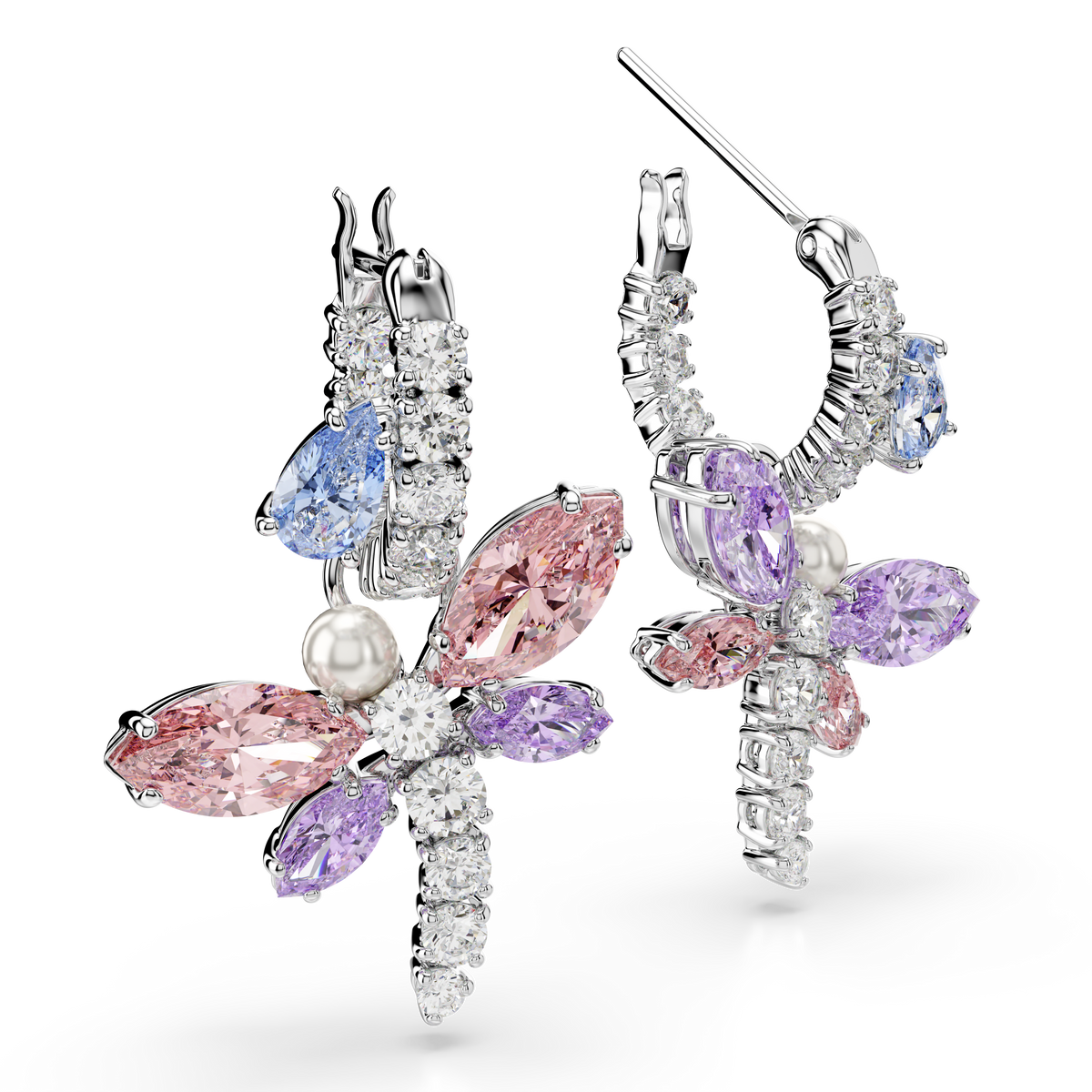 Ariana Grande x Swarovski Damla Küpe, Karışık Kesim, Yusufçuk, Çok Renkli, Rodyum Kaplama