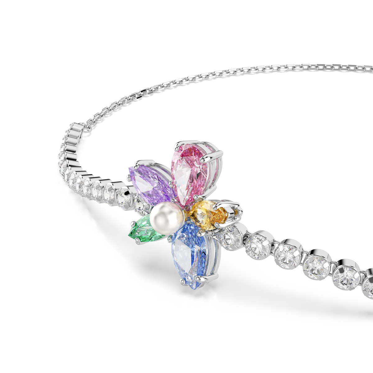 Ariana Grande x Swarovski Bileklik, Karışık Kesim, Çiçek, Çok Renkli, Rodyum Kaplama