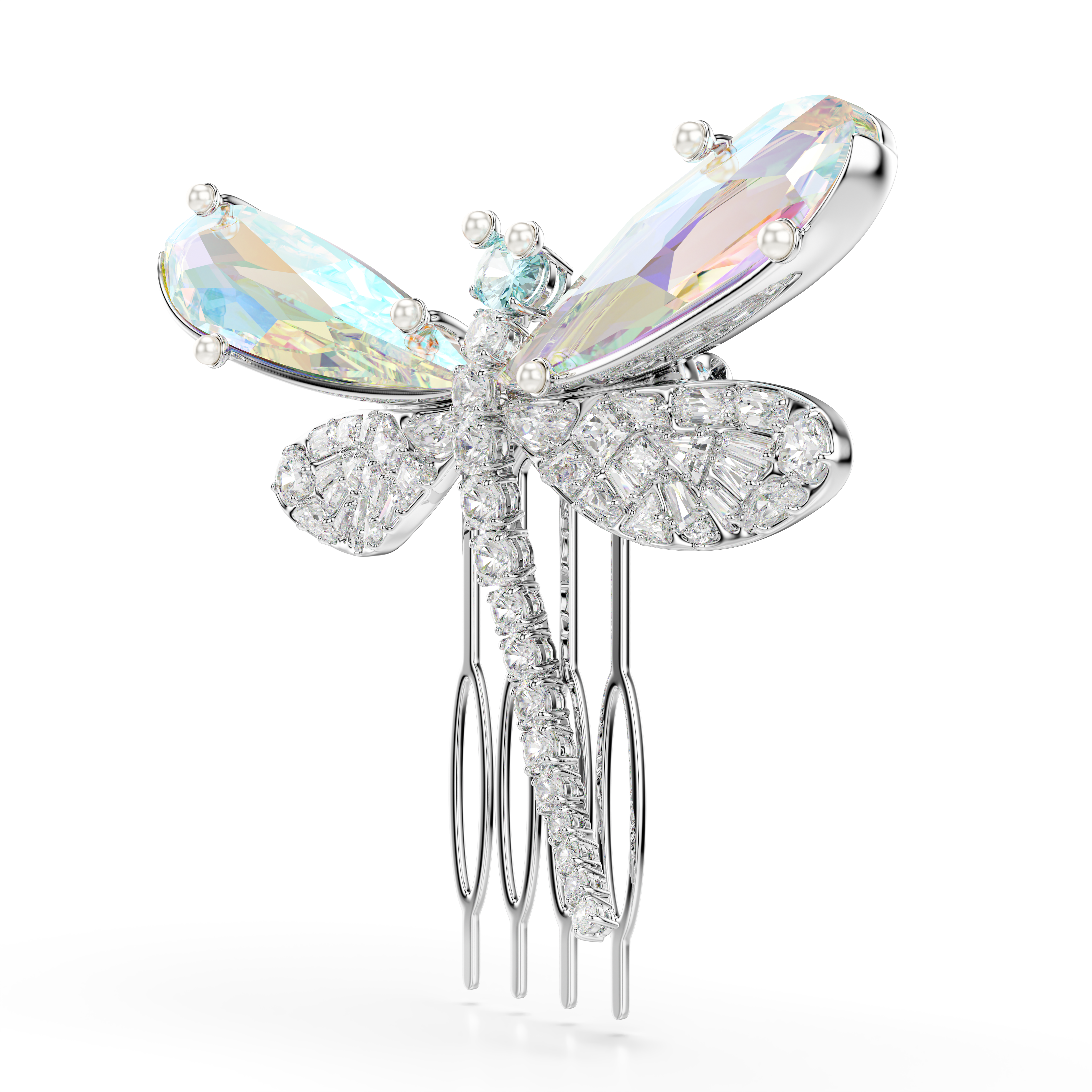 Ariana Grande x Swarovski Broş Ve Saç Aksesuarı, Kristal İnci, Karışık Kesim, Yusufçuk, Beyaz, Rodyum Kaplama