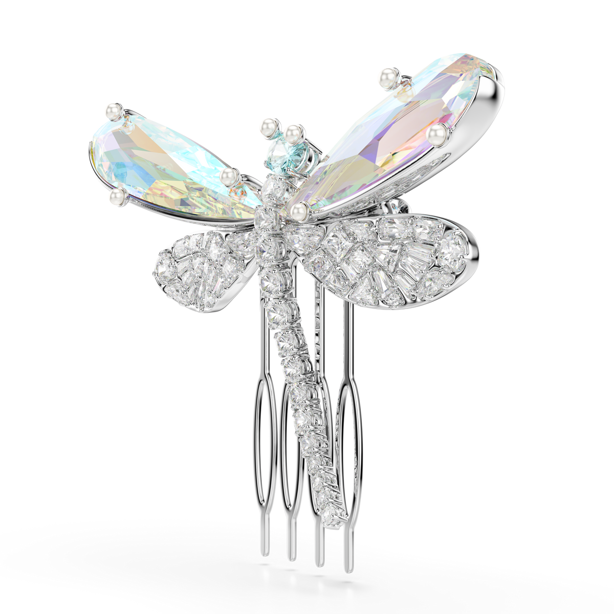 Ariana Grande x Swarovski Broş Ve Saç Aksesuarı, Kristal İnci, Karışık Kesim, Yusufçuk, Beyaz, Rodyum Kaplama