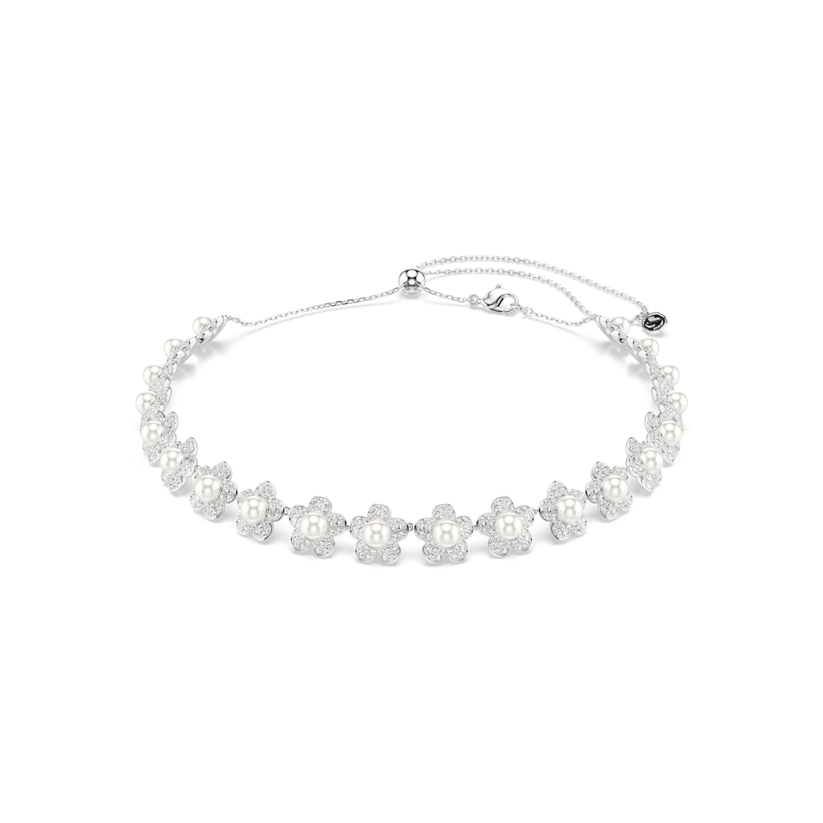 Ariana Grande x Swarovski Gerdanlık, Kristal İnci, Yuvarlak Kesim, Beyaz, Rodyum Kaplama