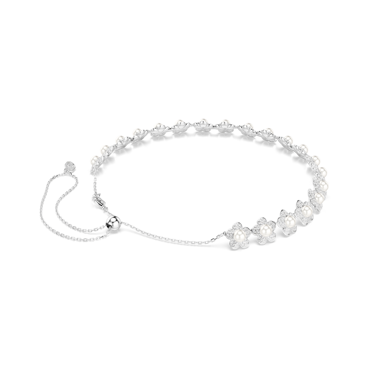 Ariana Grande x Swarovski Gerdanlık, Kristal İnci, Yuvarlak Kesim, Beyaz, Rodyum Kaplama