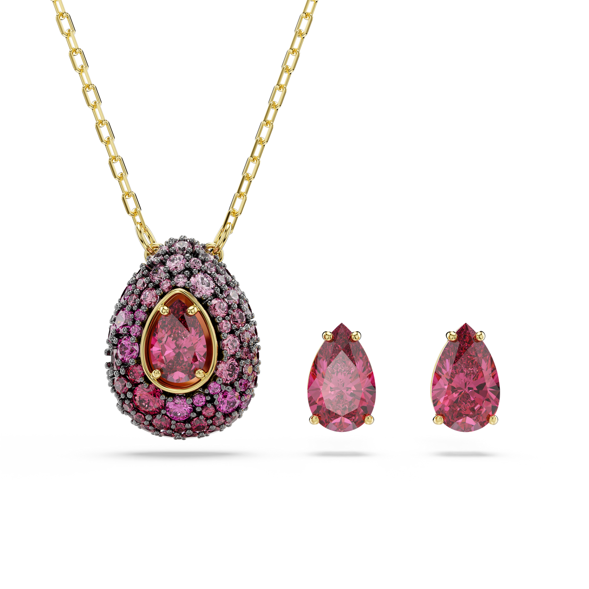 Sublima Set, Set (2), Armut Kesim, Kırmızı, 18K Altın Rengi Yüzey