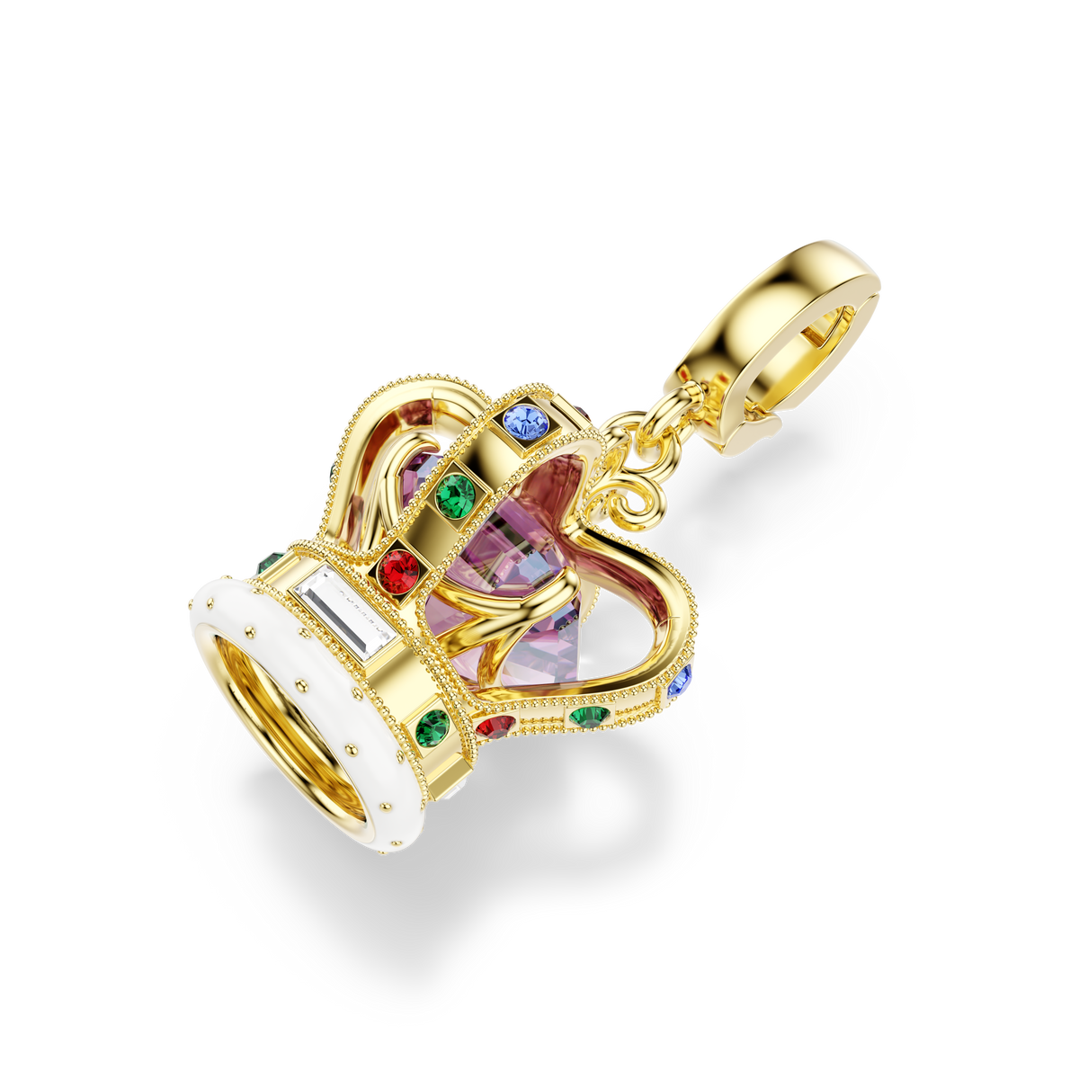 Minions Crown Charm, Karışık Kesim, Çok Renkli, Sarı Altın Rengi Kaplama
