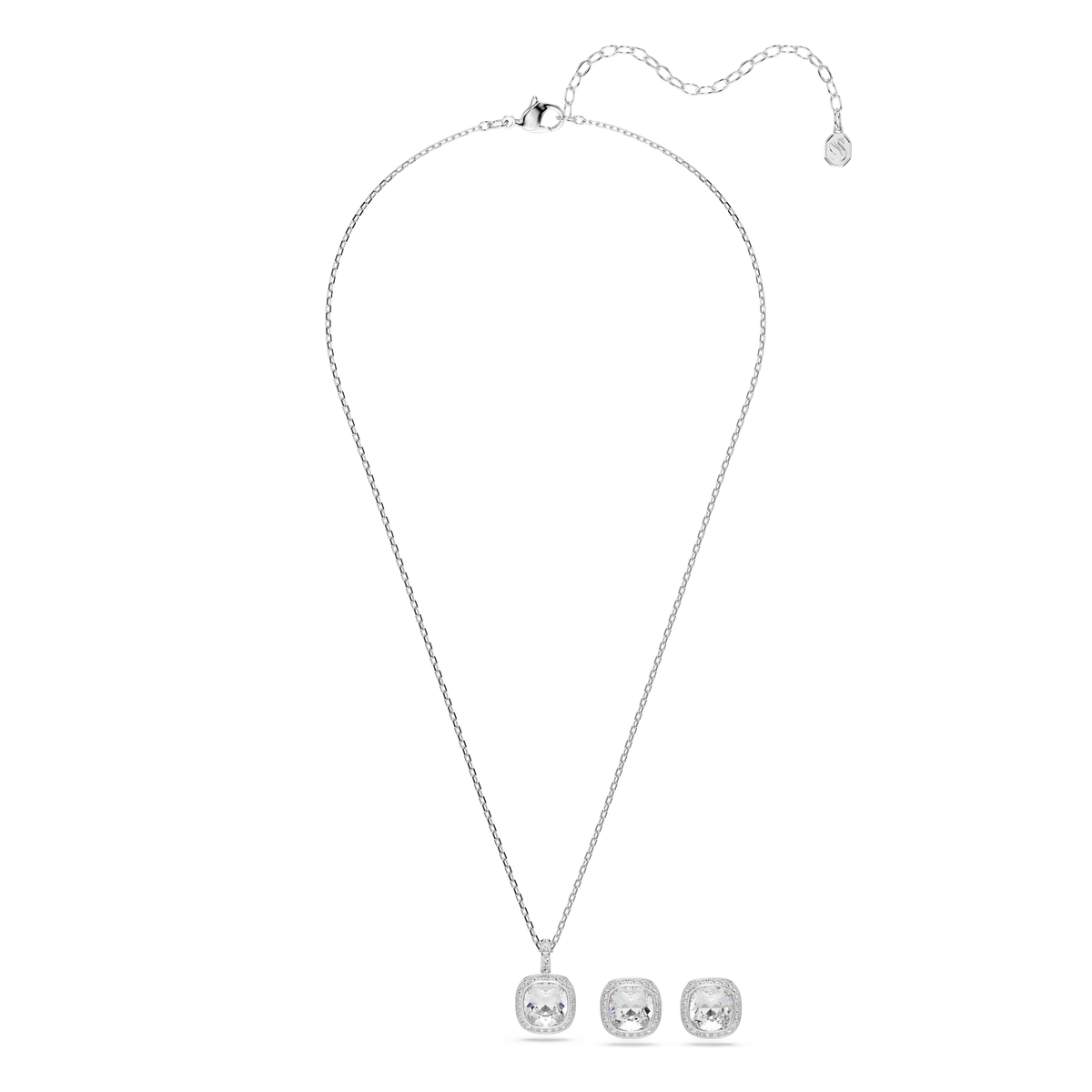 Una Angelic Set, Yastık Kesim, Beyaz, Rodyum Kaplama